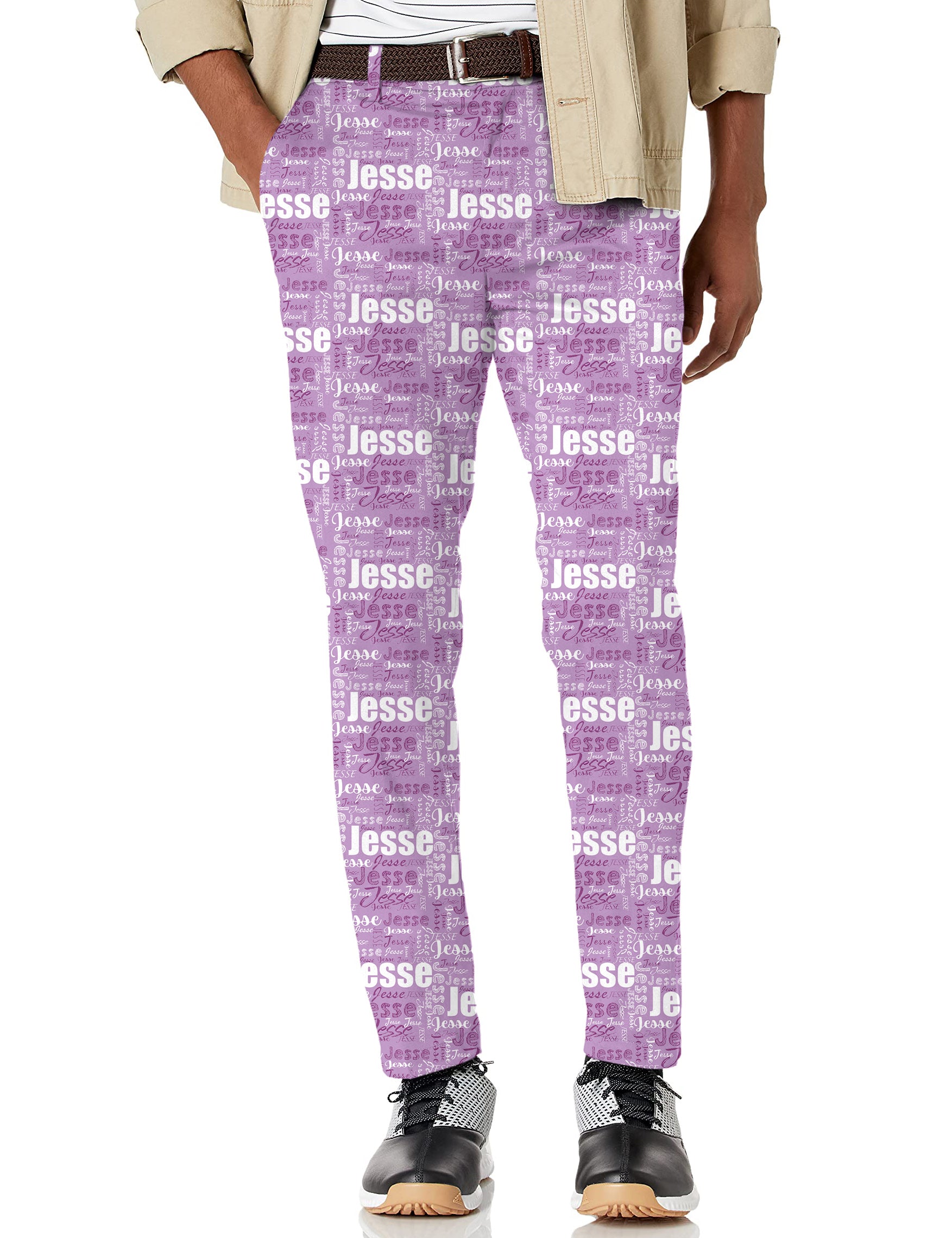 Men's Custom name amethyst Stretch Golf Pants