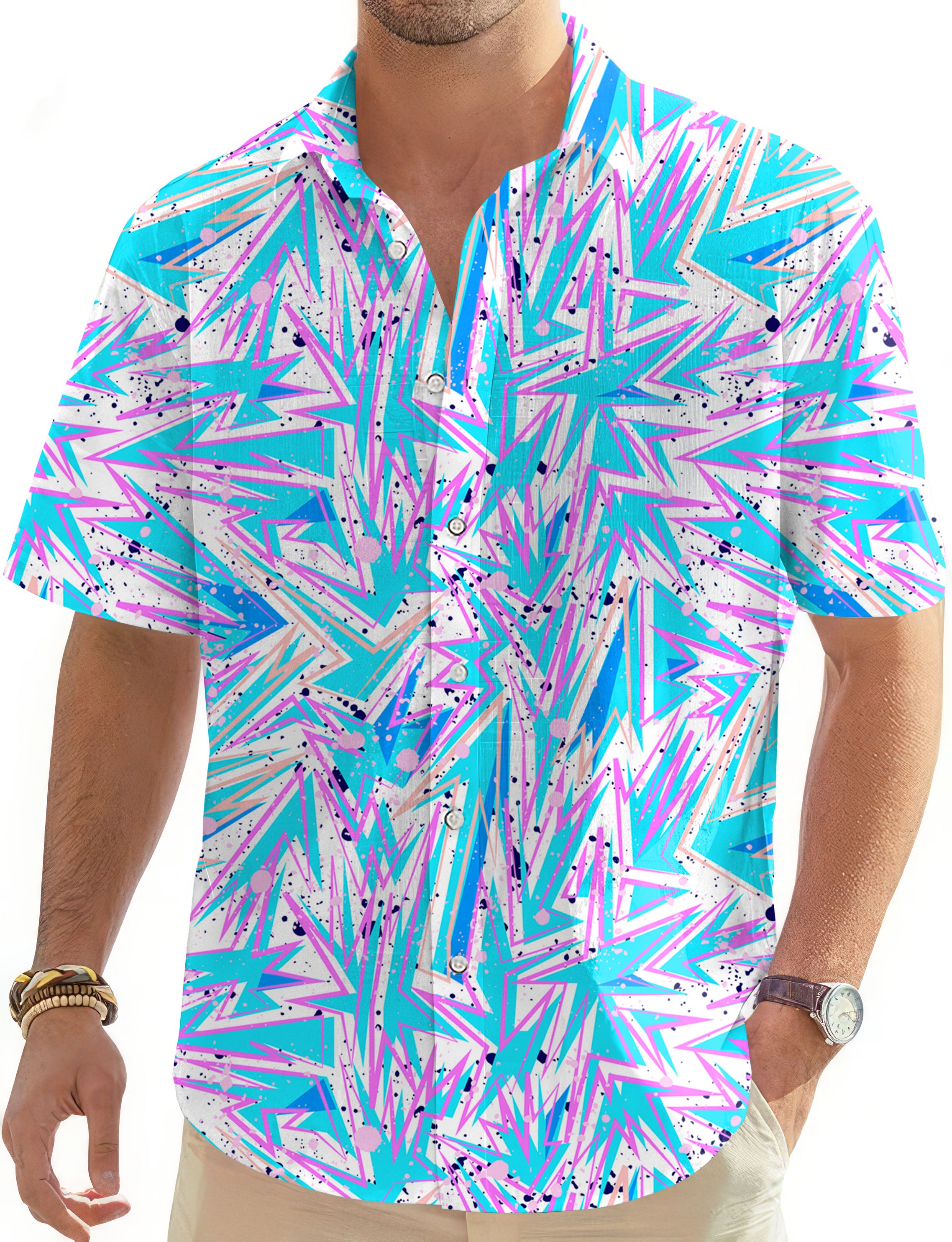 Kapow Men's Golf Hawaiian Shirts Button Down Shirt