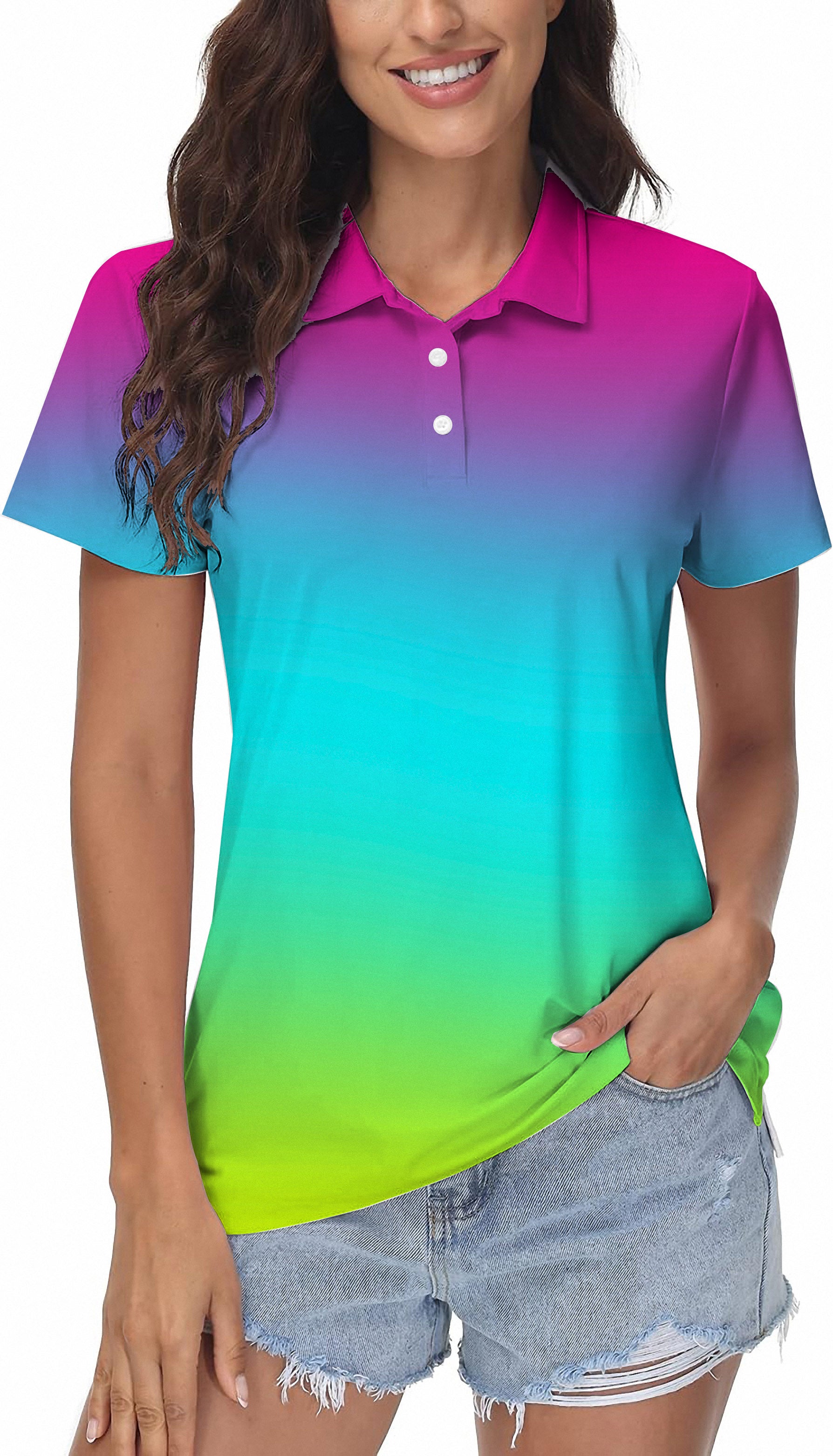 Women's Neon Gradients Golf Polo