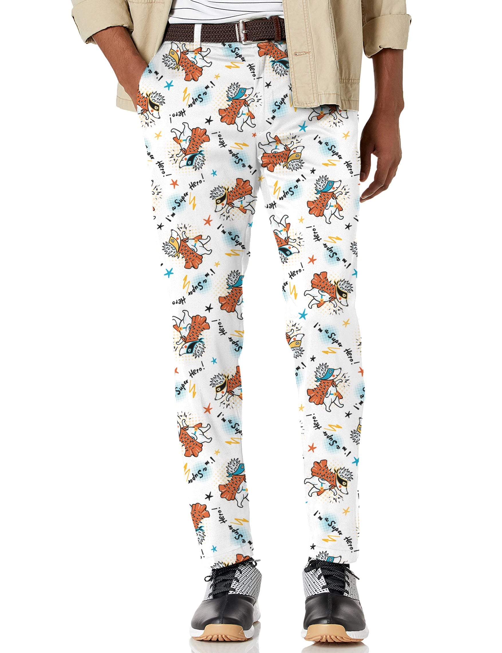 Men's Handsome Hedgehog stretch golf pants with moisture-wicking fabric and active waistband
