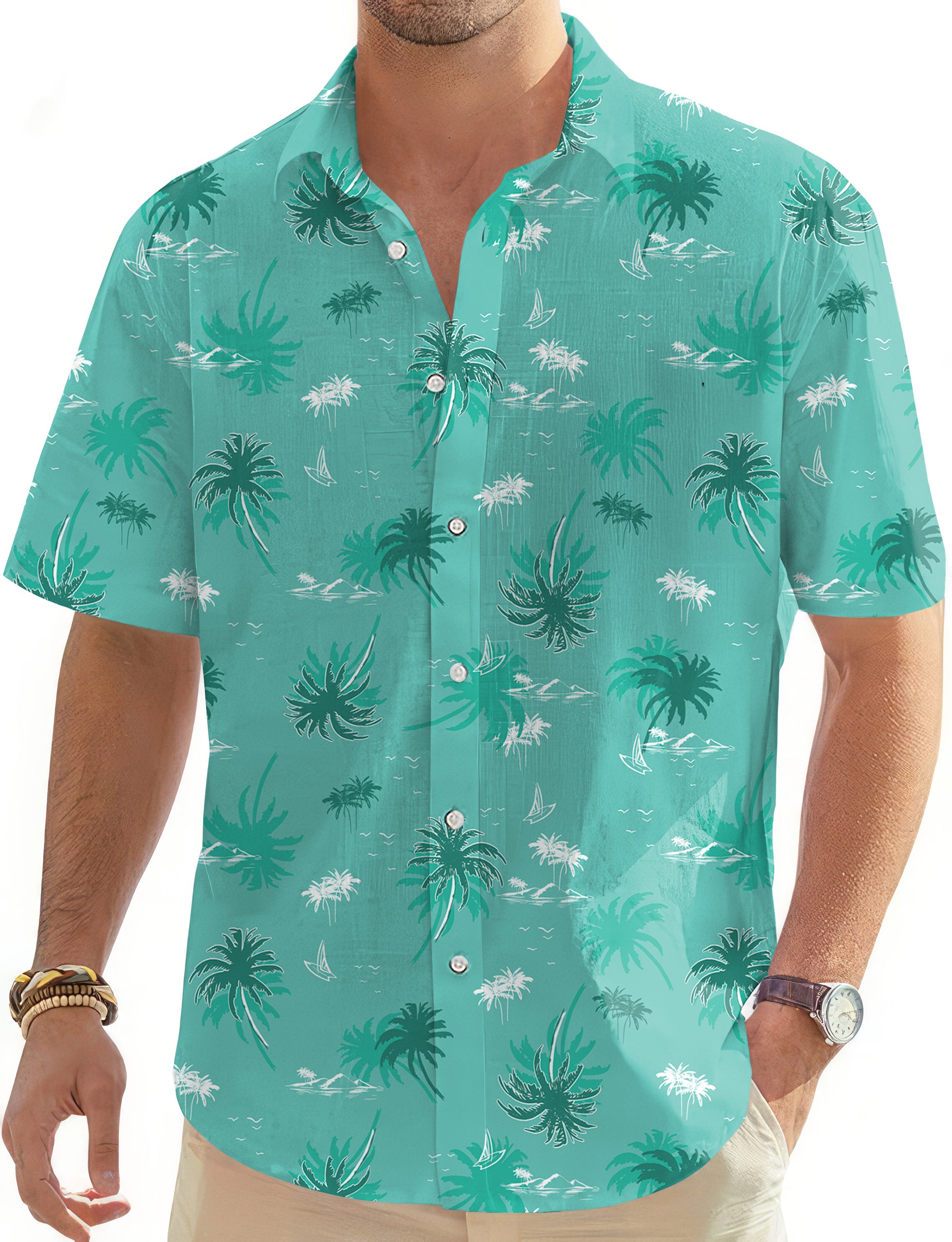 Island Livin Men's Golf Hawaiian Shirts Button Down Shirt