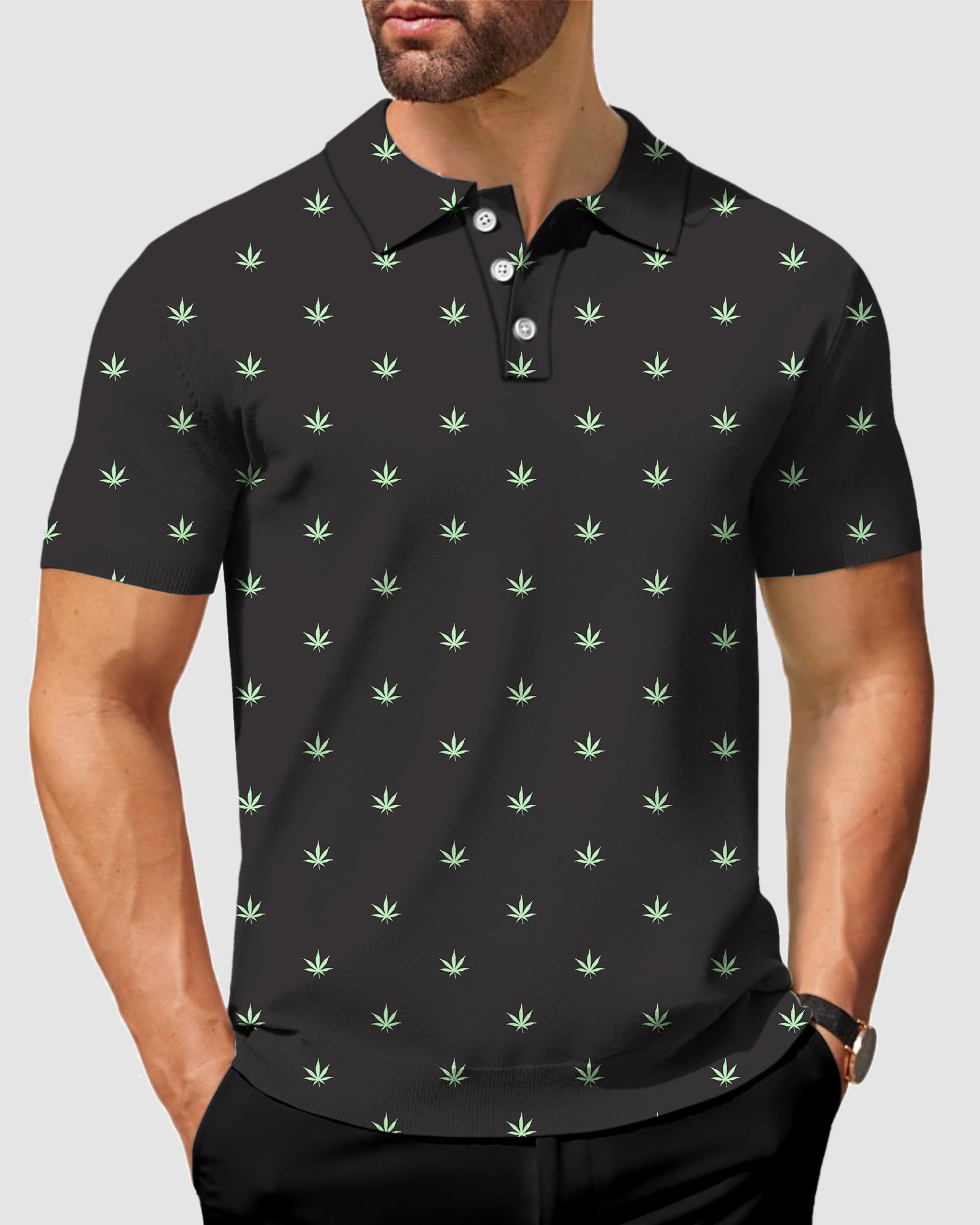 tobacco leaf shirt men's golf Tobacco leaves polo