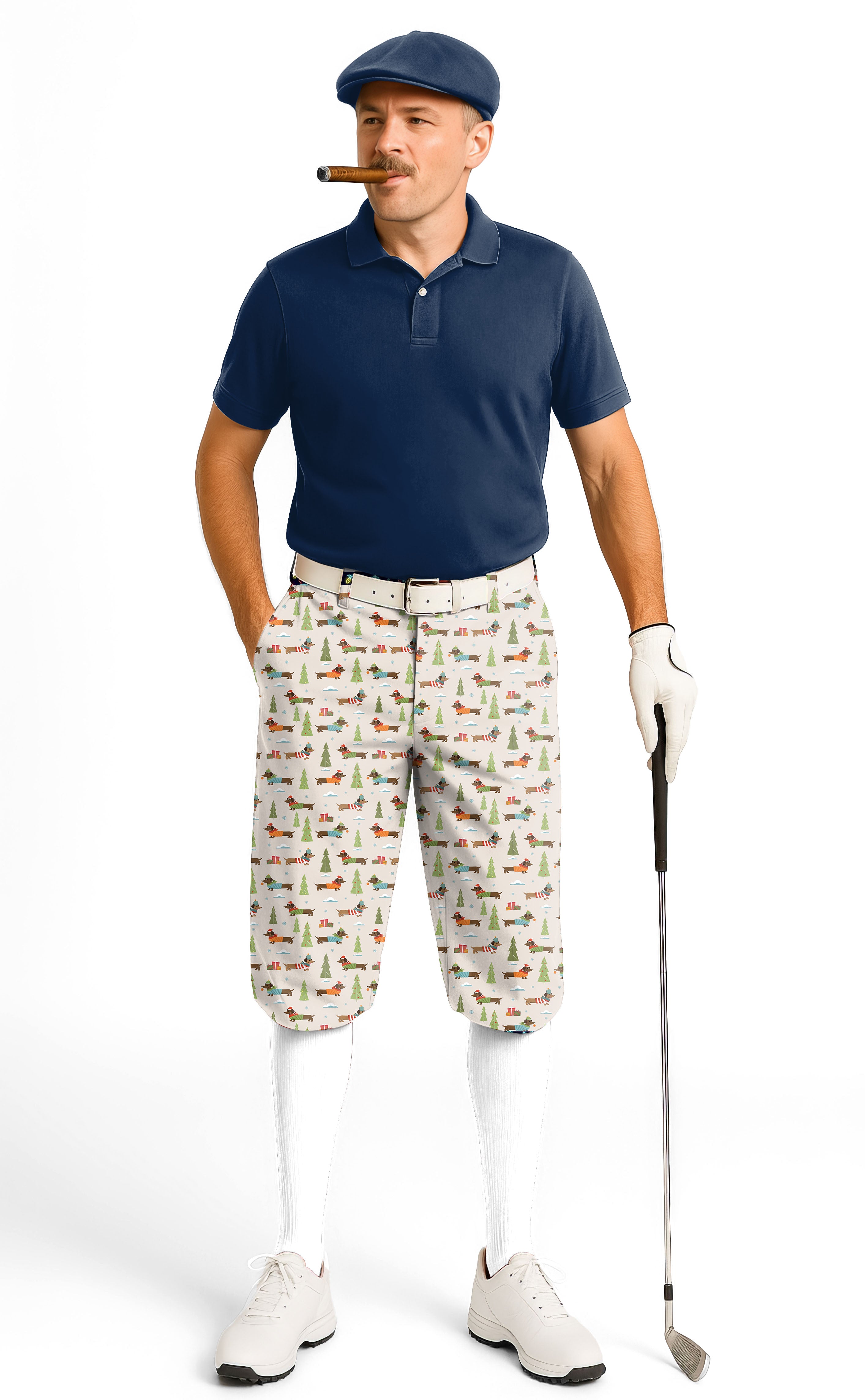 Christmas Dachshund Men's Golf Knickers Pants