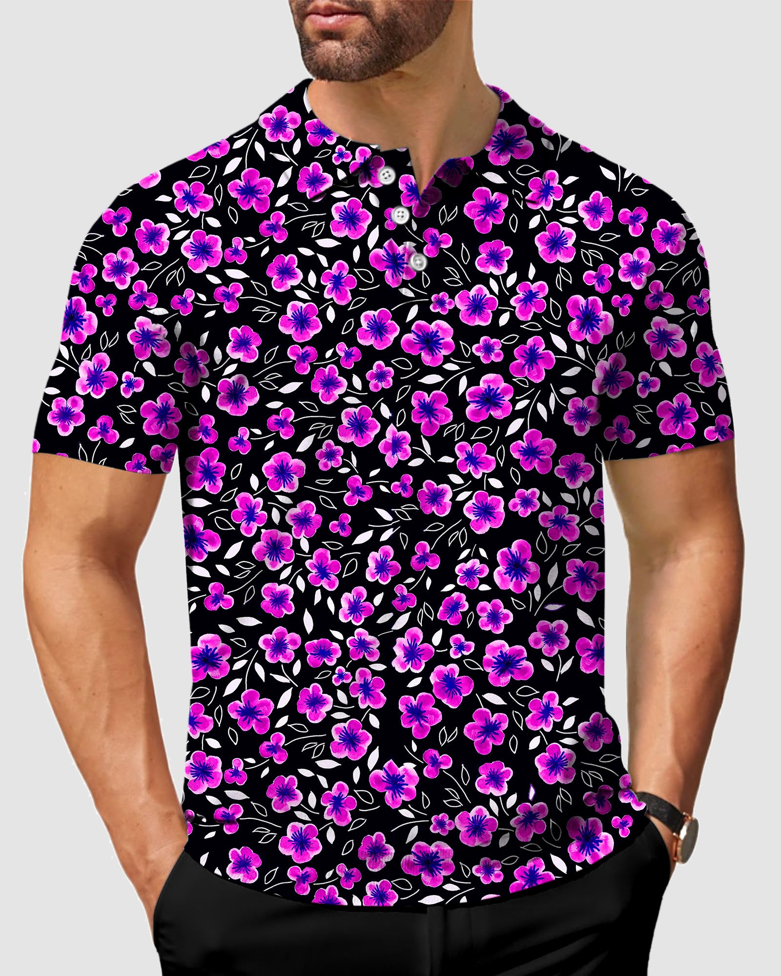 Men's Floral Out Golf Polo