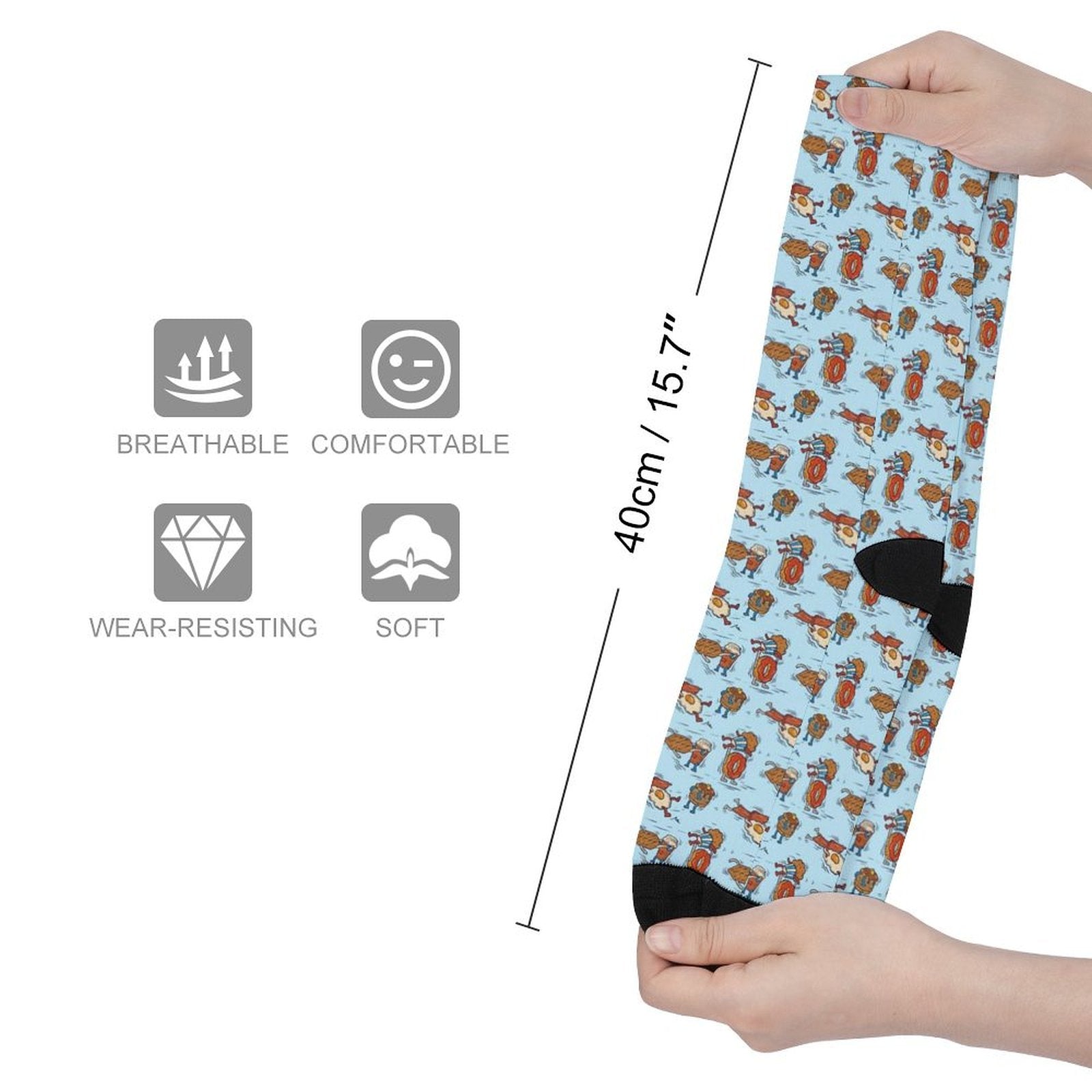 Breakfast Brawl Prined socks Gifts for Men Women