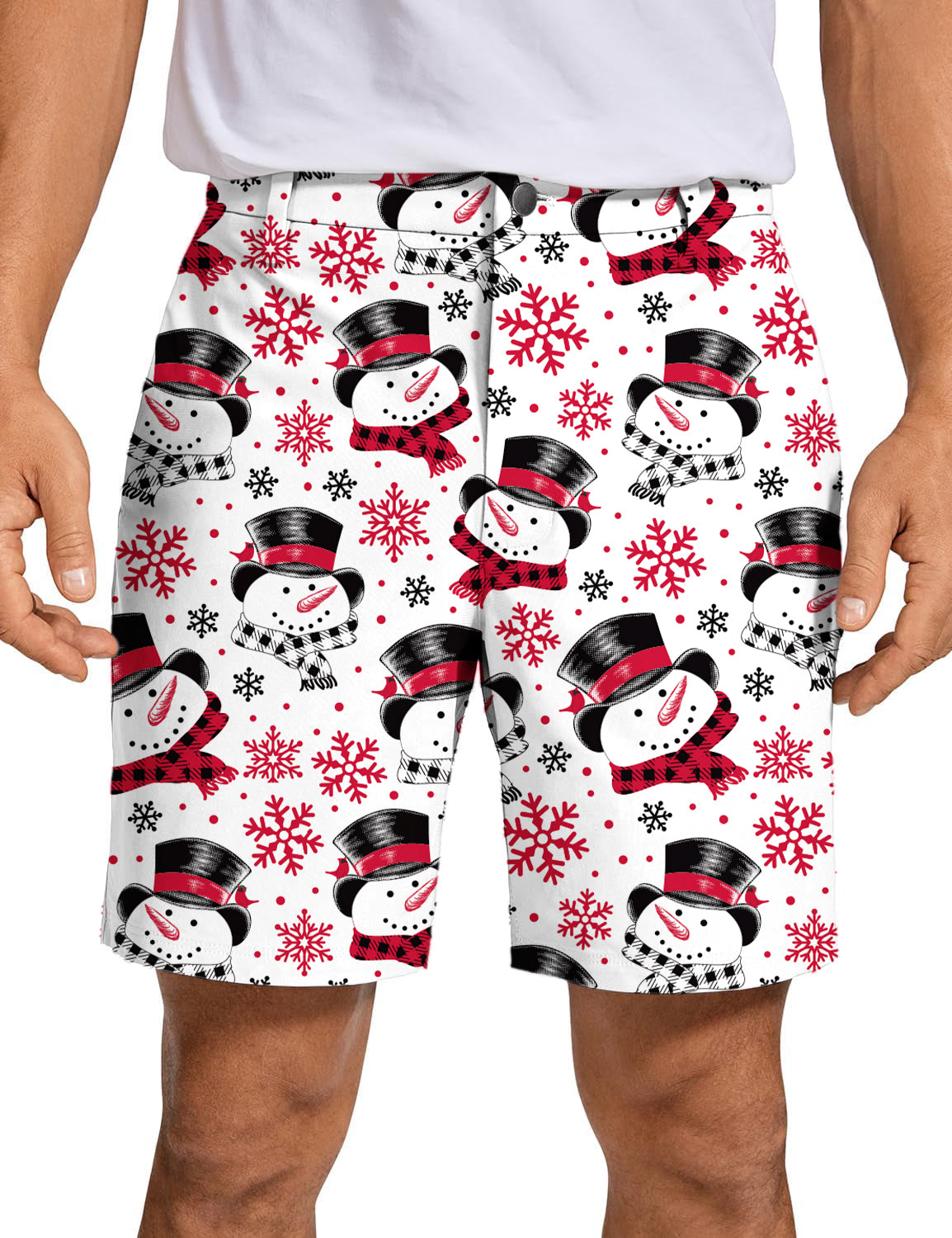 Men's Christmas Snowman Golf Shorts