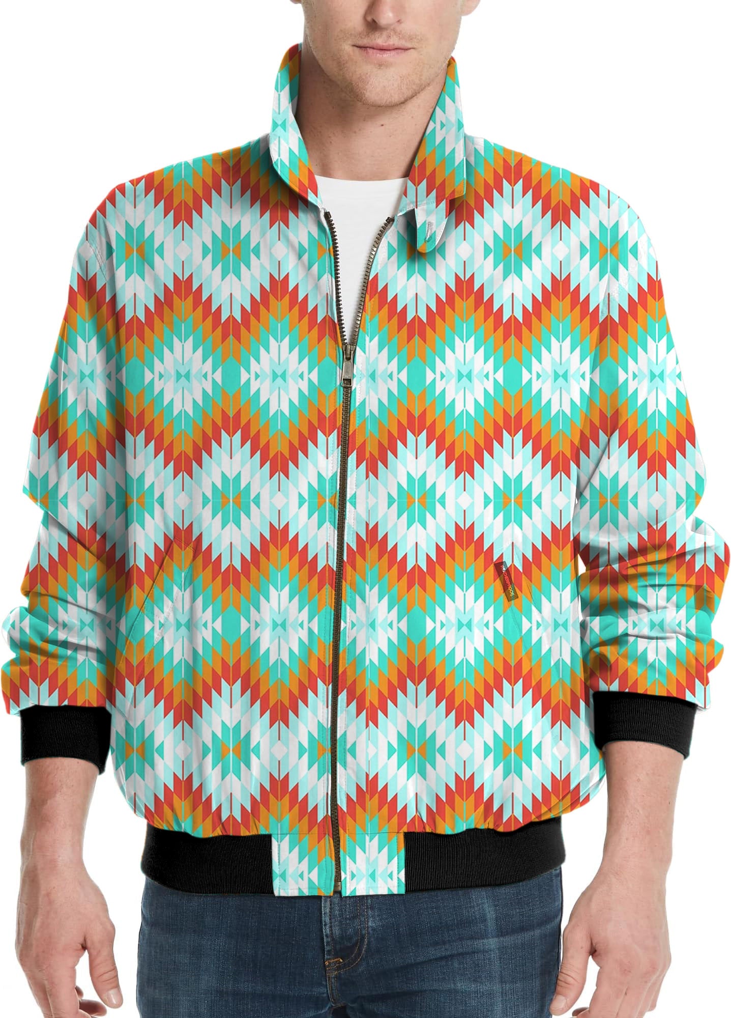 Aztec Summer Contrast Stitching-Men's Golf Windbreaker Light Jacket