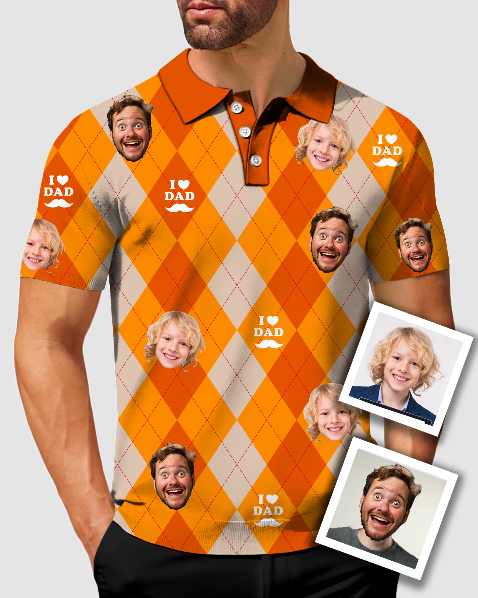 Men's To My Dad Custom Face Men's Golf Polo Father's Day Gift Polo