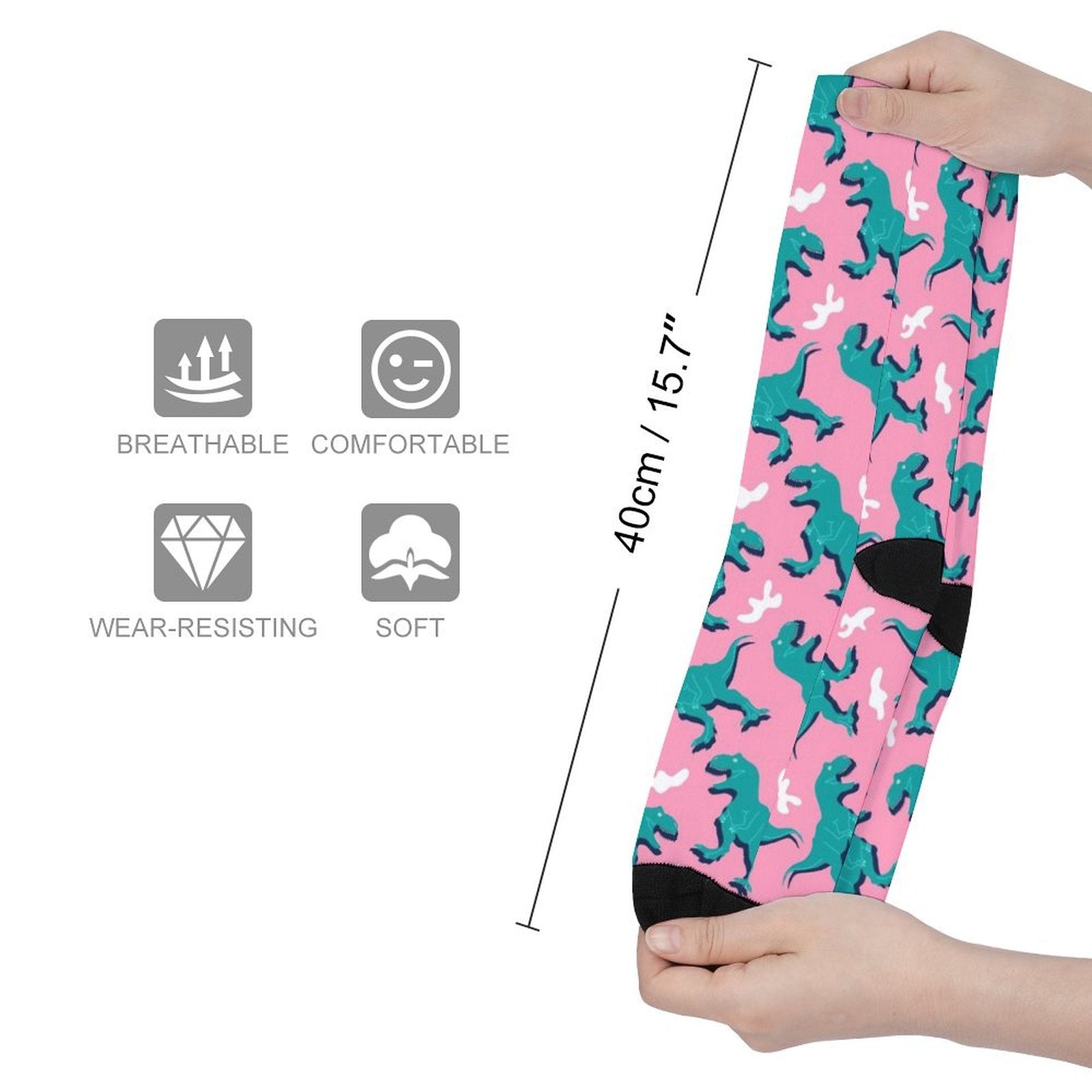 Green Dinosaur Prined socks Gifts for Men Women