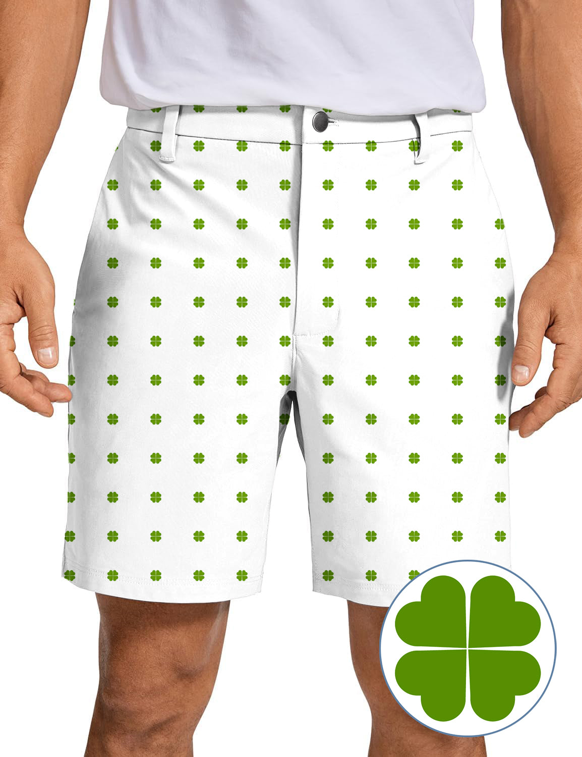 Men's Lucky Four-Leaf Clover Golf Shorts