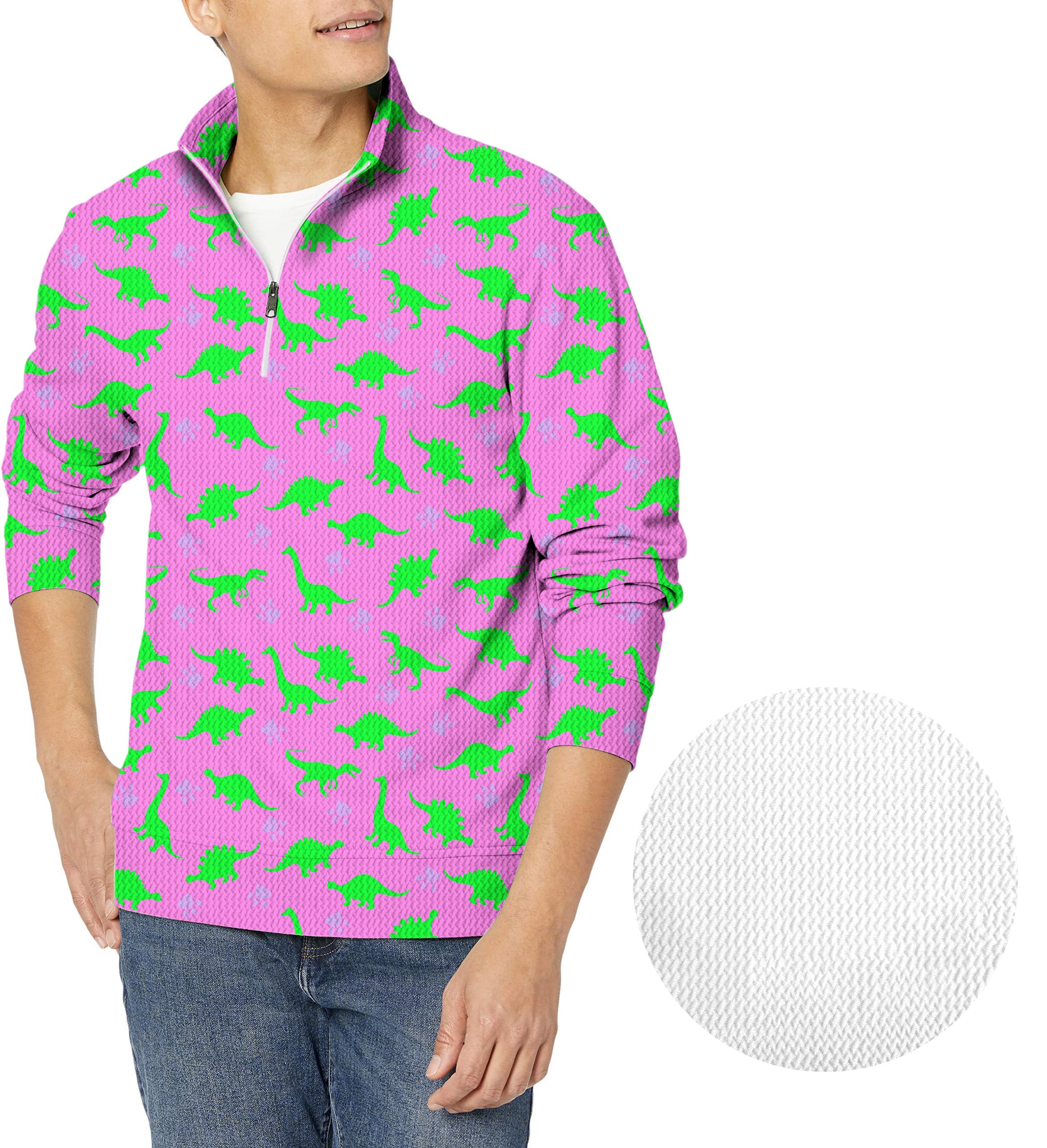 Pink Land Before Time-Men's Golf Waffle Zipper Pullover