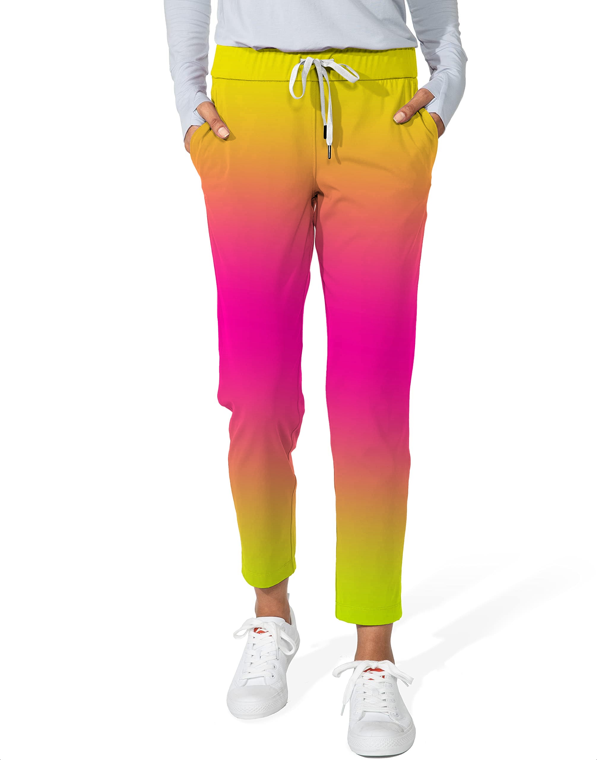 Neon Gradients-Women's 7/8 Stretch Ankle Golf Pants