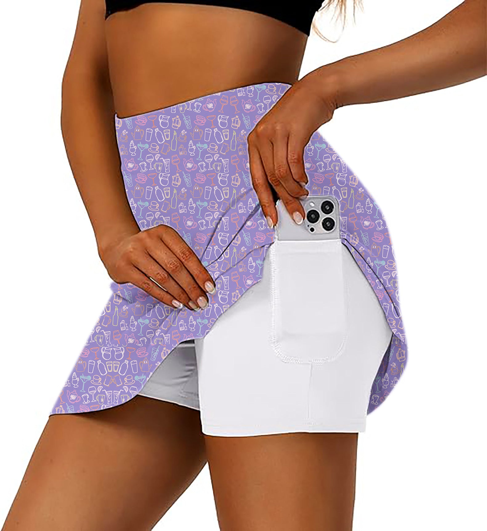 Here for the Drinks Women's Athletic Golf Skorts Flared Skirts