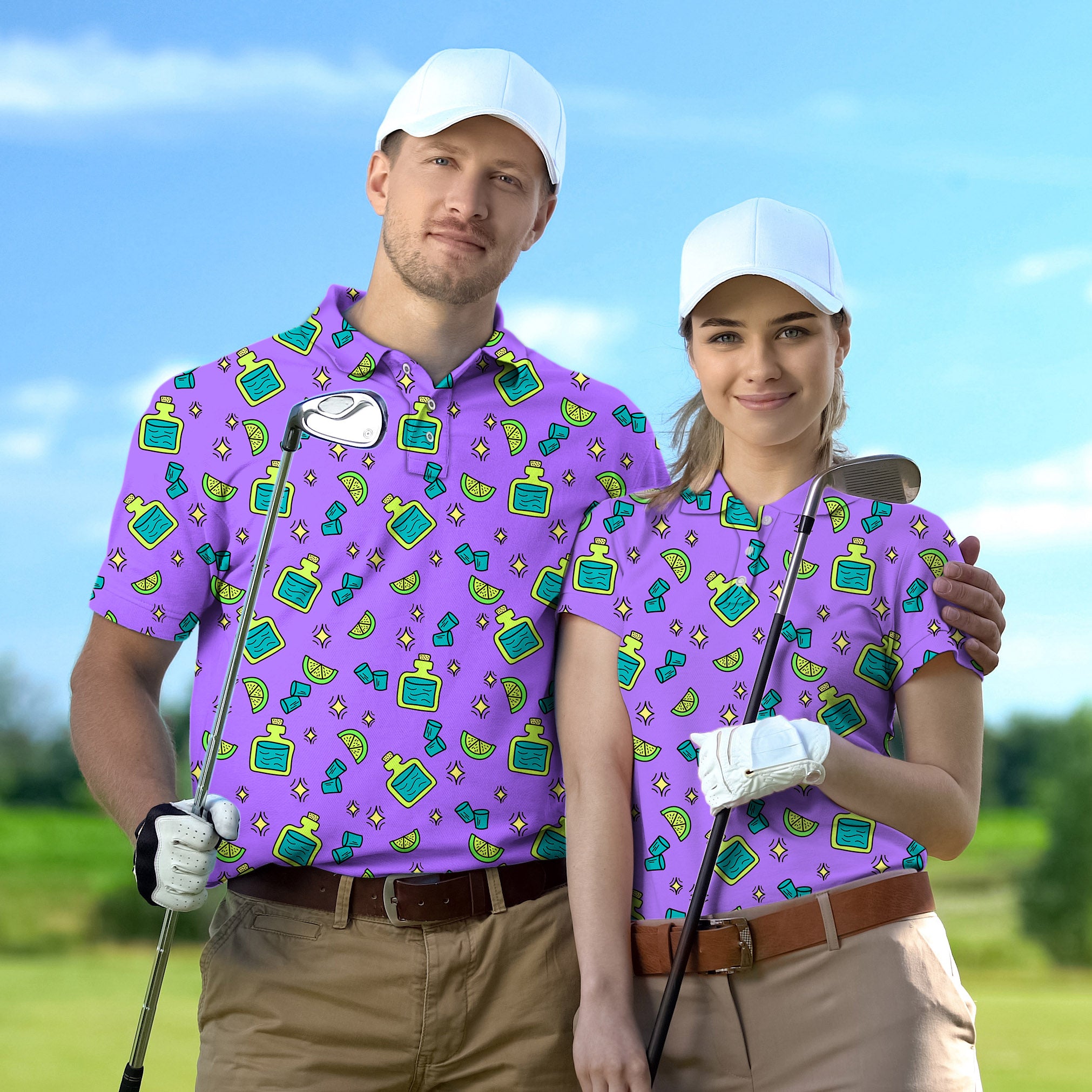 Golf Polo Couple Family set Shots tournament