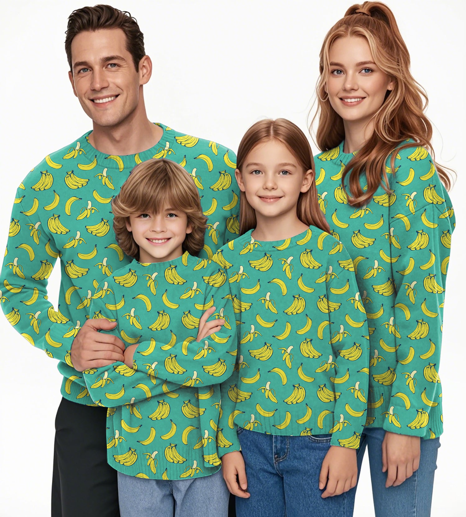 Banana Summer Crewneck Pullover Ugly Sweater Men Women boy girl family