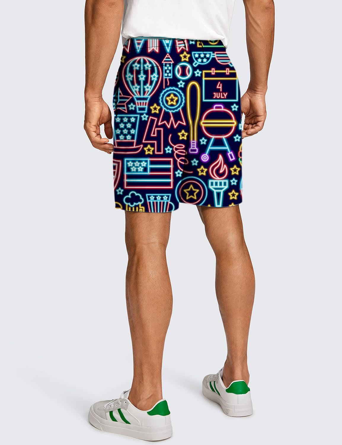 Men Neon American Golf Shorts