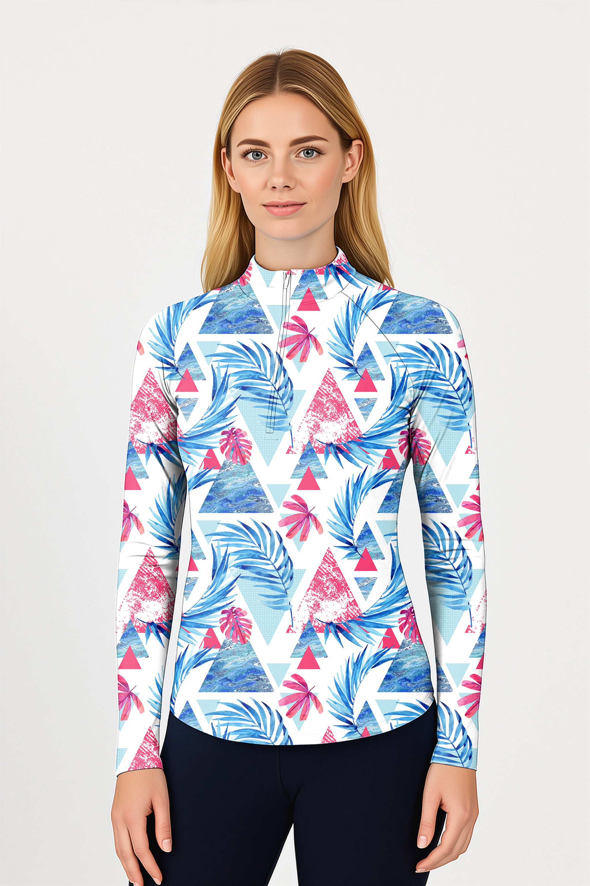 Vibe Maikaii Women's Golf Active 3/4 Zipper Top Long Sleeves