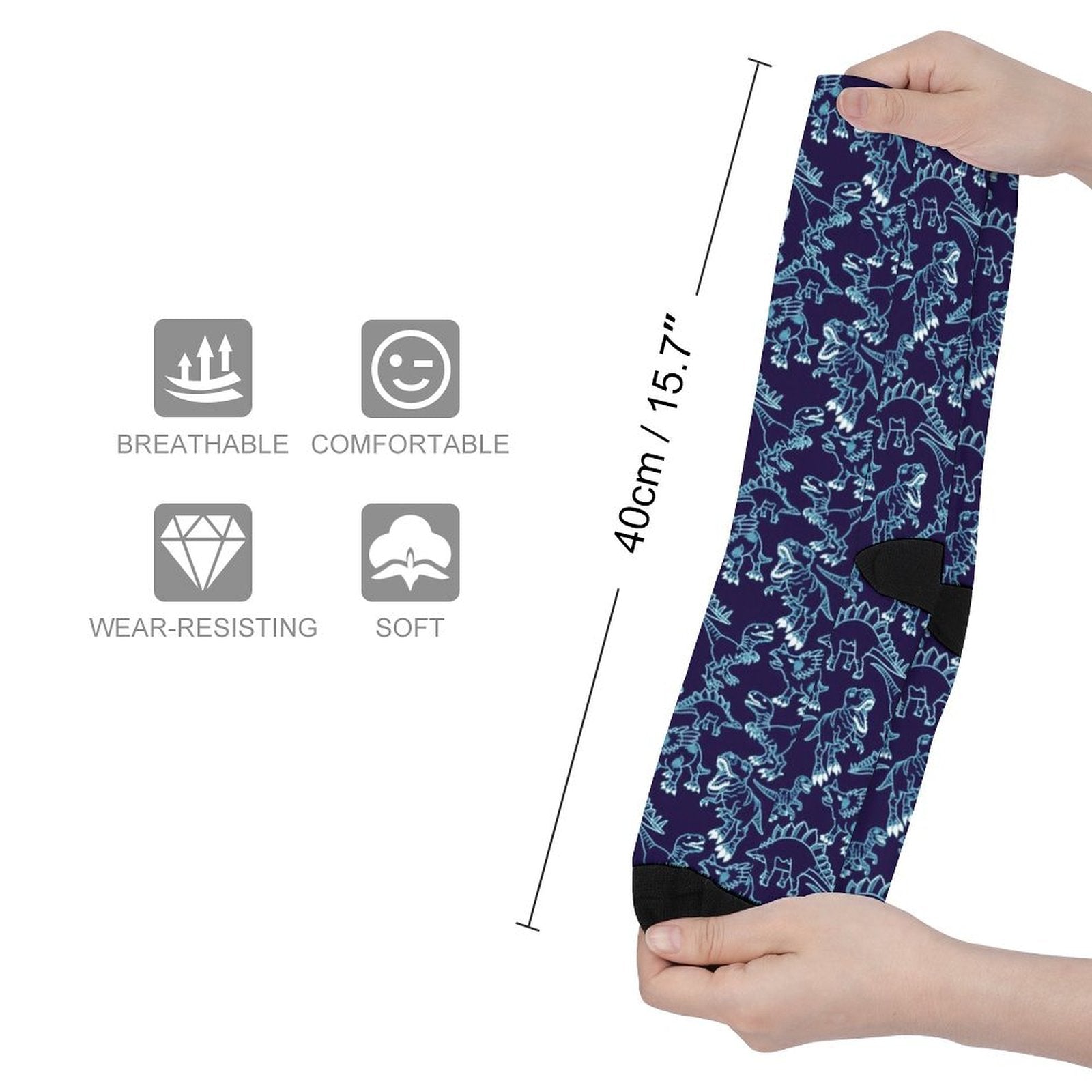 Neon Dino's Prined socks Gifts for Men Women