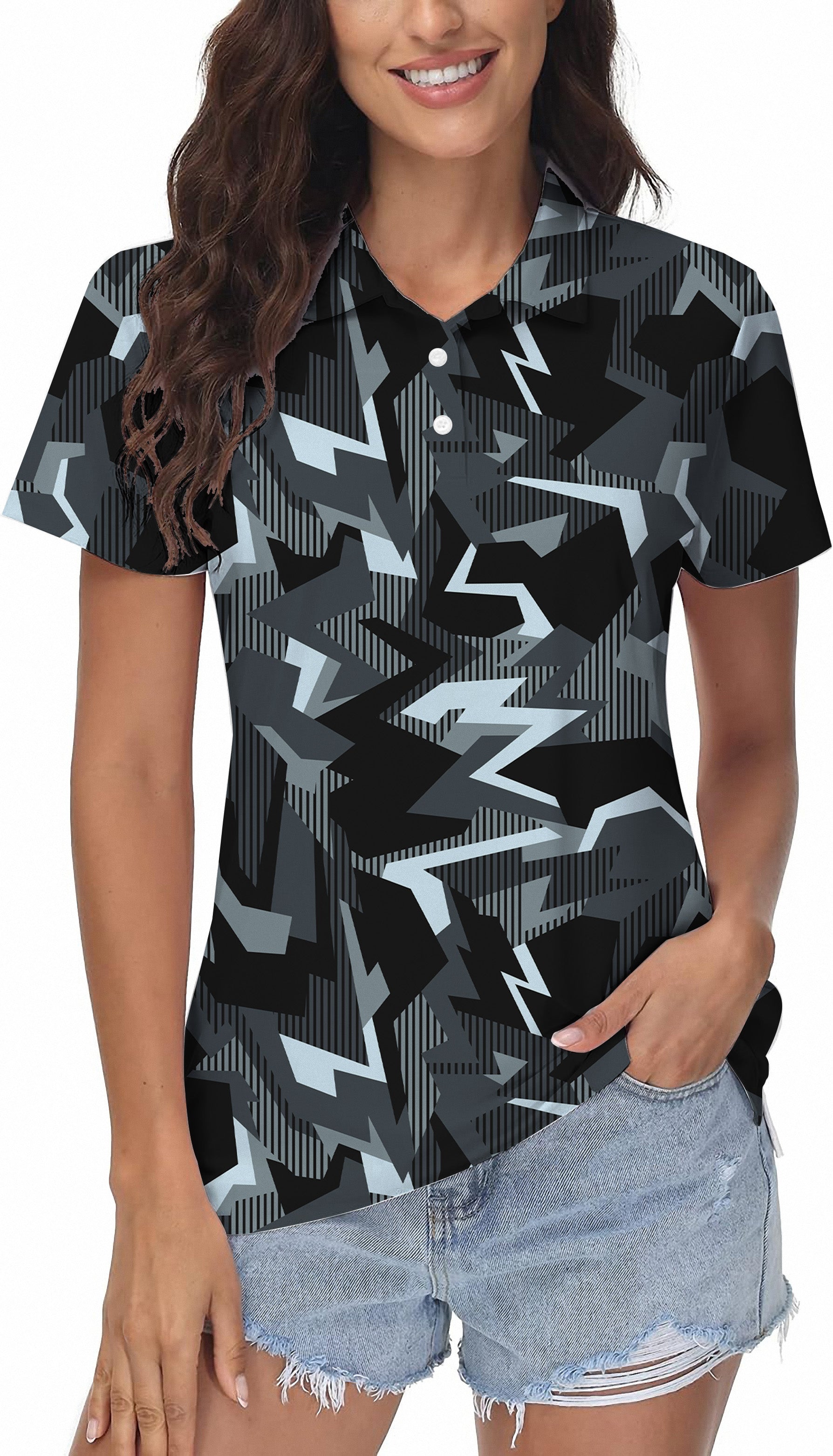 Graphite Glitch Women's Golf Polo