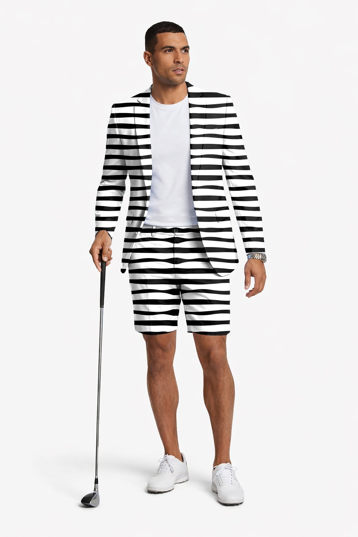 Zebra stripes Men's Party Costumes-Theme Party 2pcs Suit set-Blazer Shorts