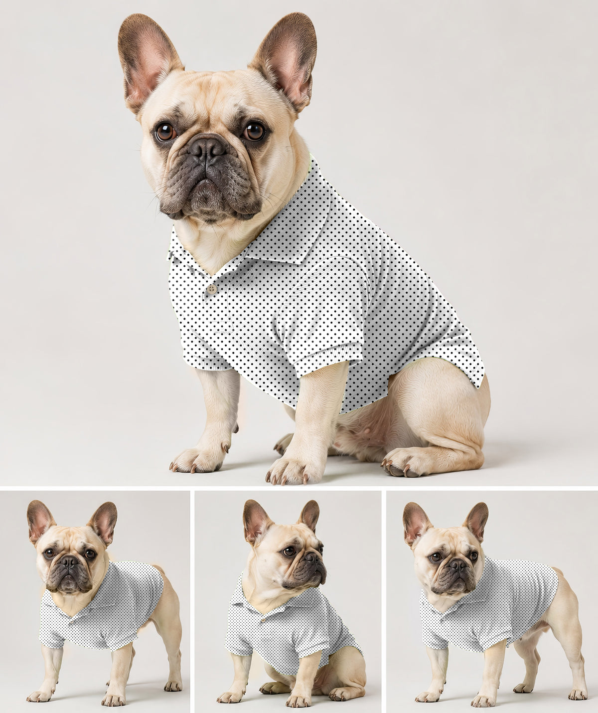 Dog's Black polka dots white background Golf Polo