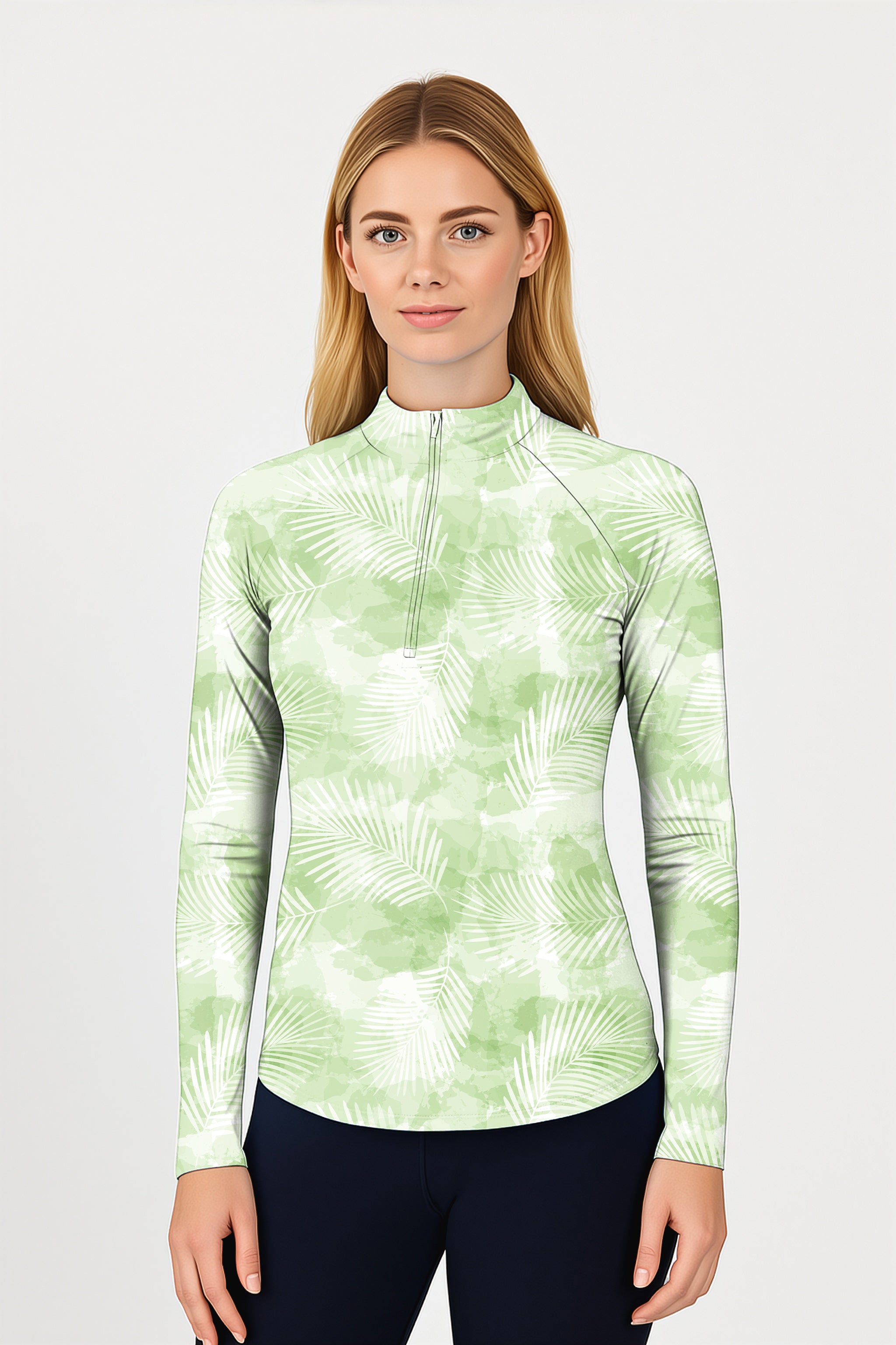 Ola Ola Women's Golf Active 3/4 Zipper Top Long Sleeves