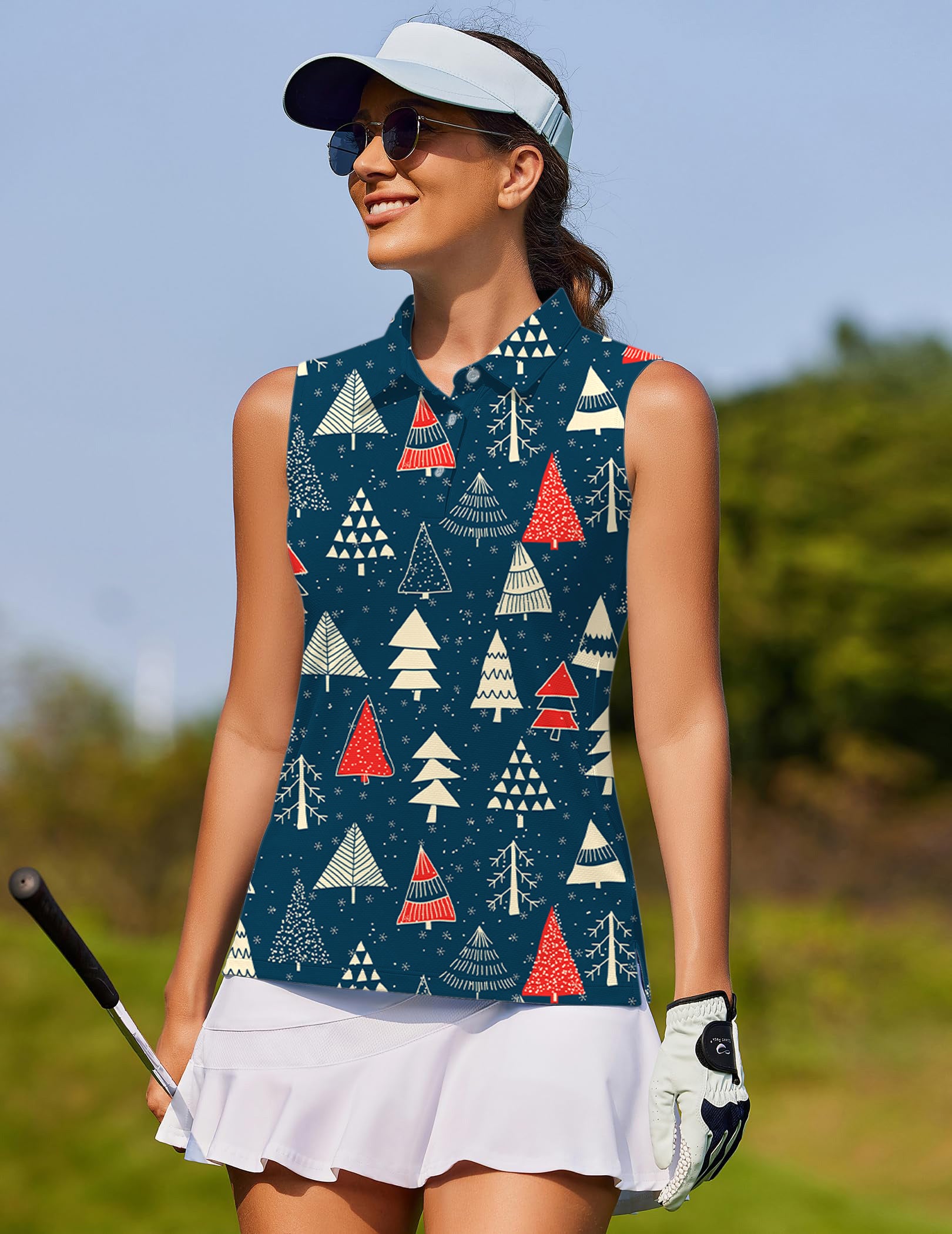 Christmas Tree-Women's golf Sleeveless shirt