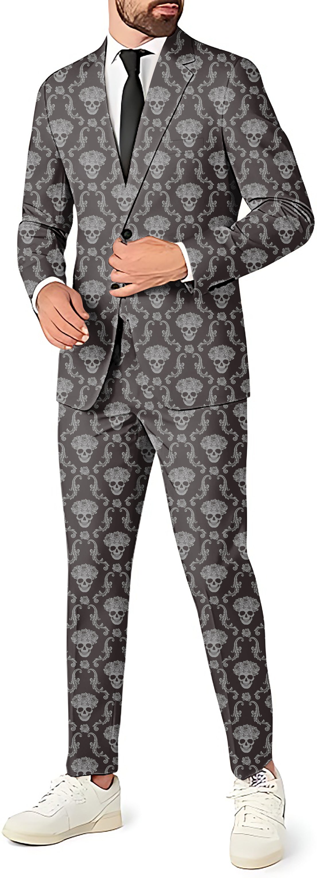 Halloween Classic Skull Men's Party Costumes-Theme Party 2 or 3pcs Suit set-Blazer Pants & Vest