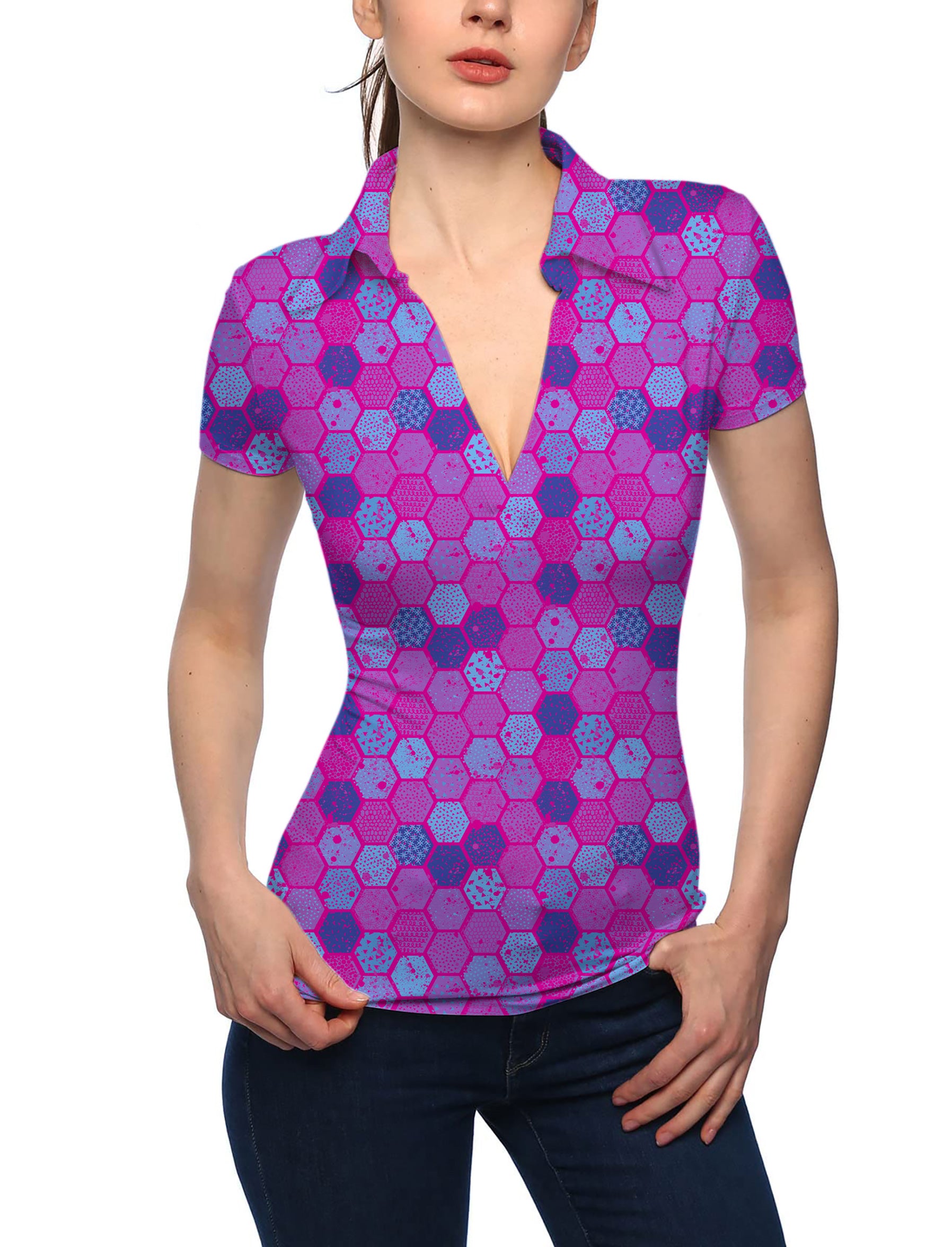 Women's HEXtreme V Neck Golf Polo