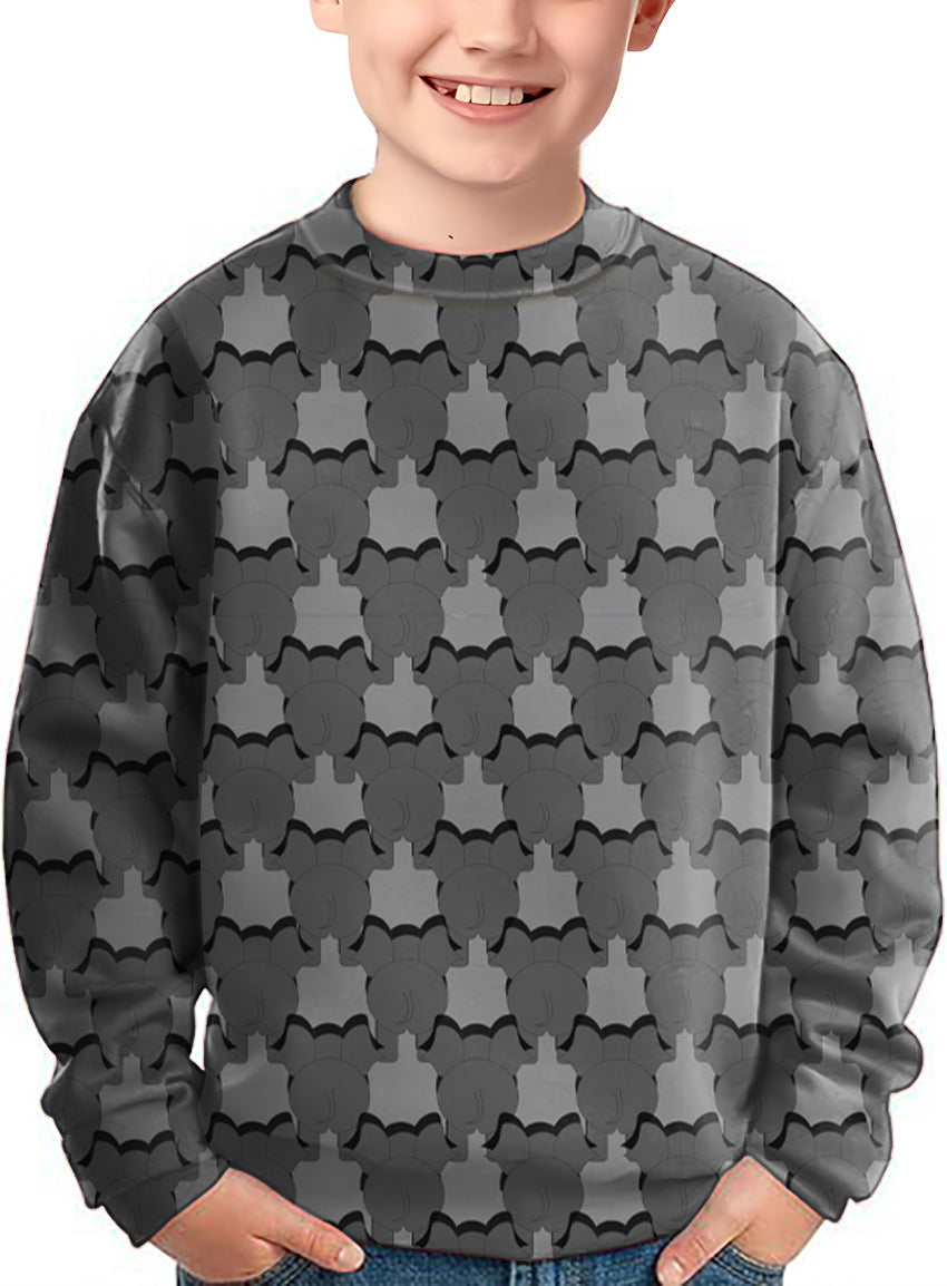 The back of an elephant Crewneck Pullover Kids Ugly Sweater