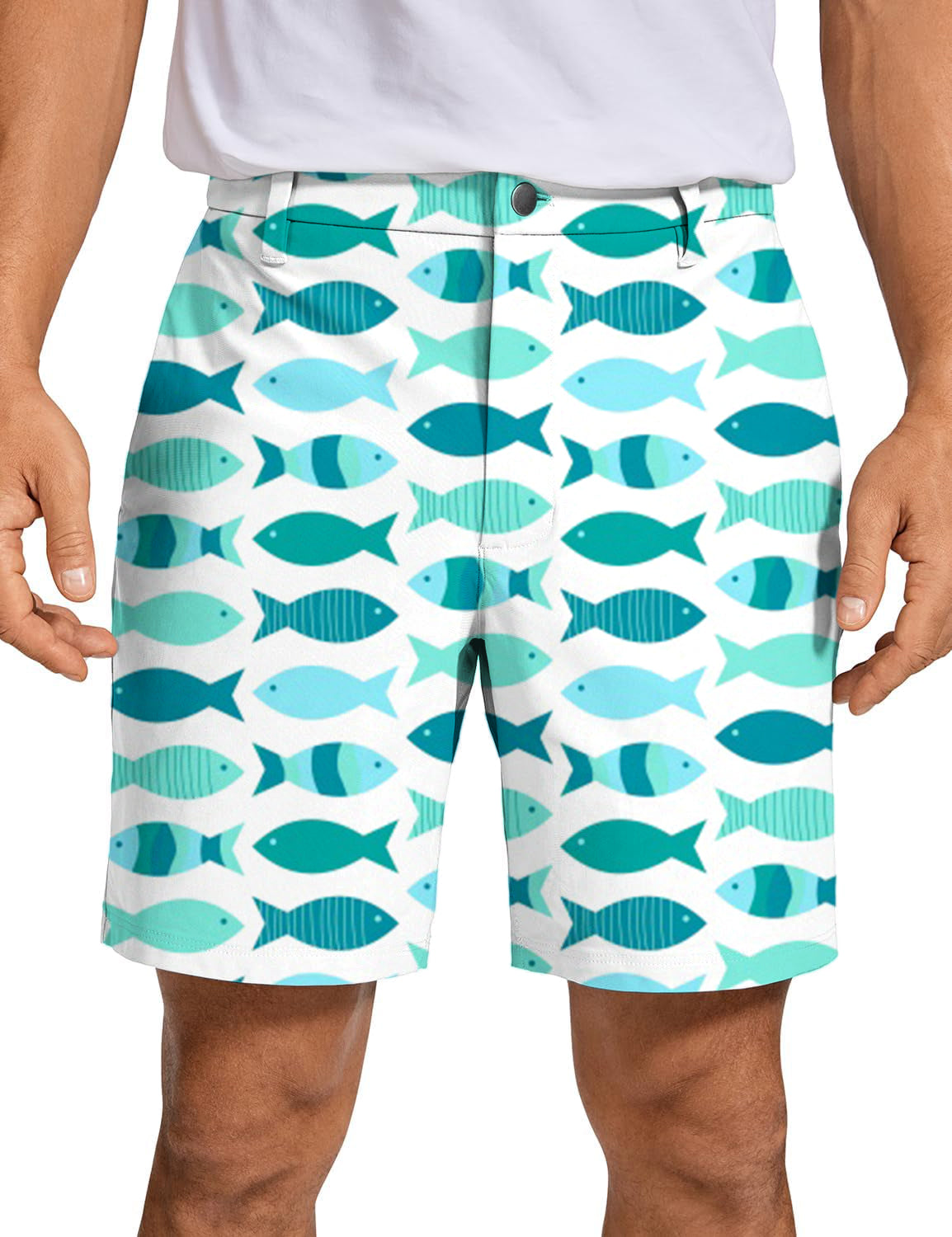 Men Fish Pond Golf Shorts