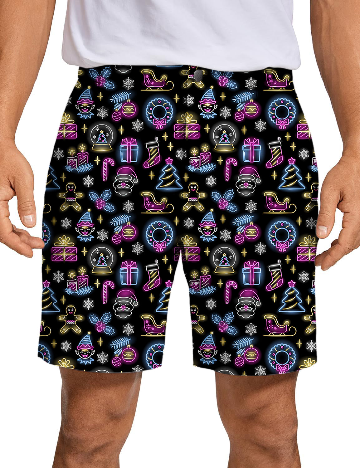 Men's The Season Neon Christmas Golf Shorts