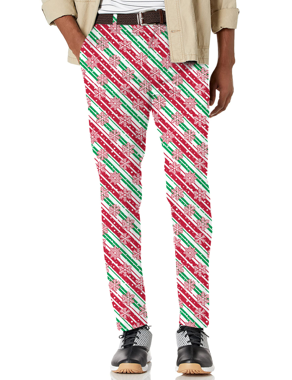 Men's Christmas Snowflake Stretch Golf Pants