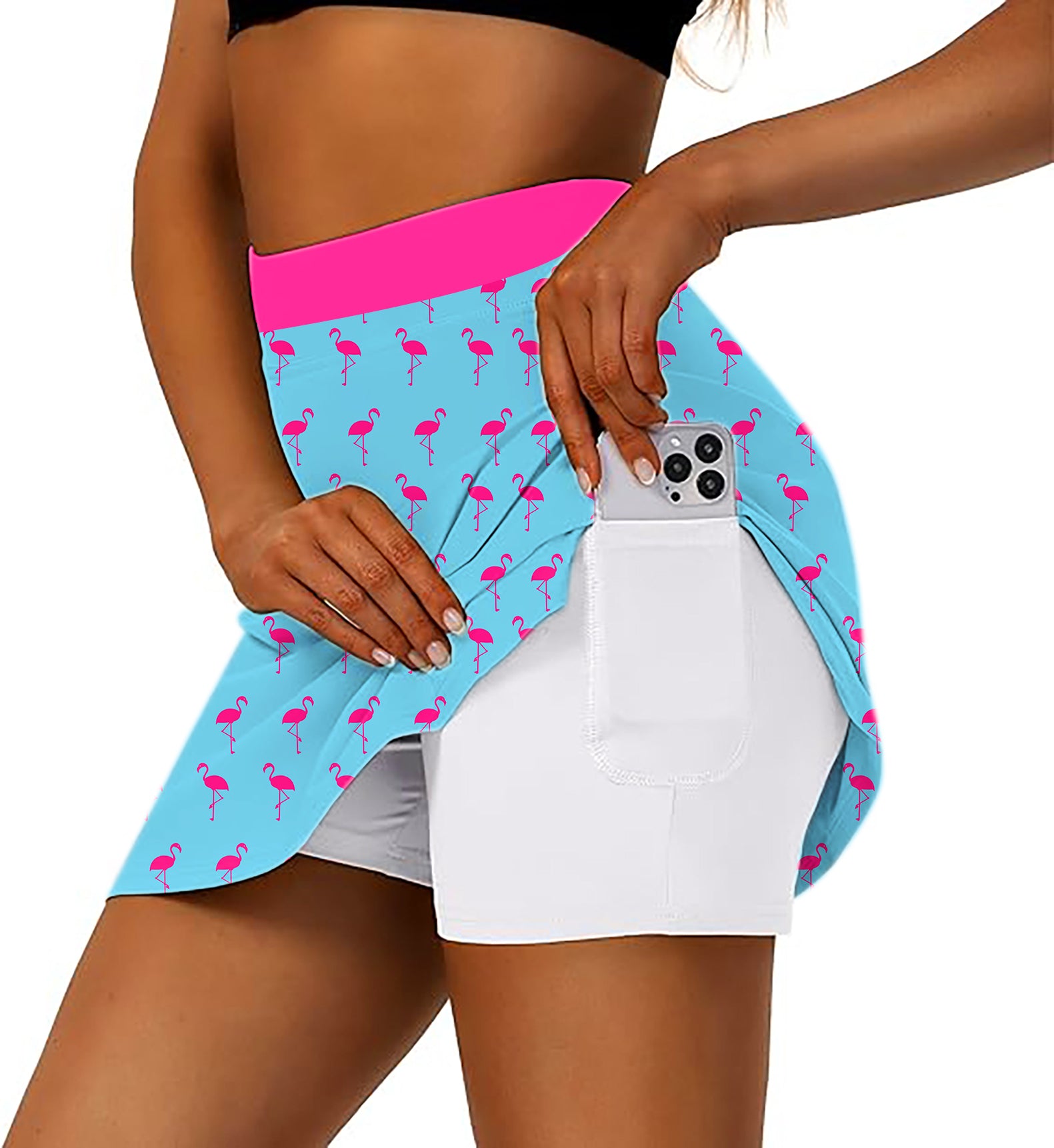 flamingo Women's Athletic Golf Skorts Flared Skirts