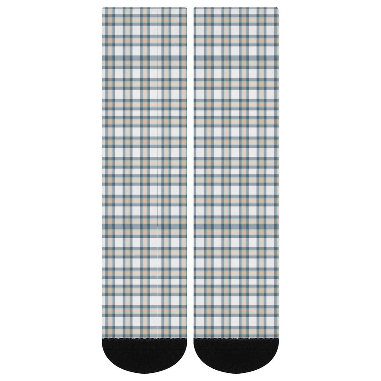 grey grid Prined socks Gifts for Men Women