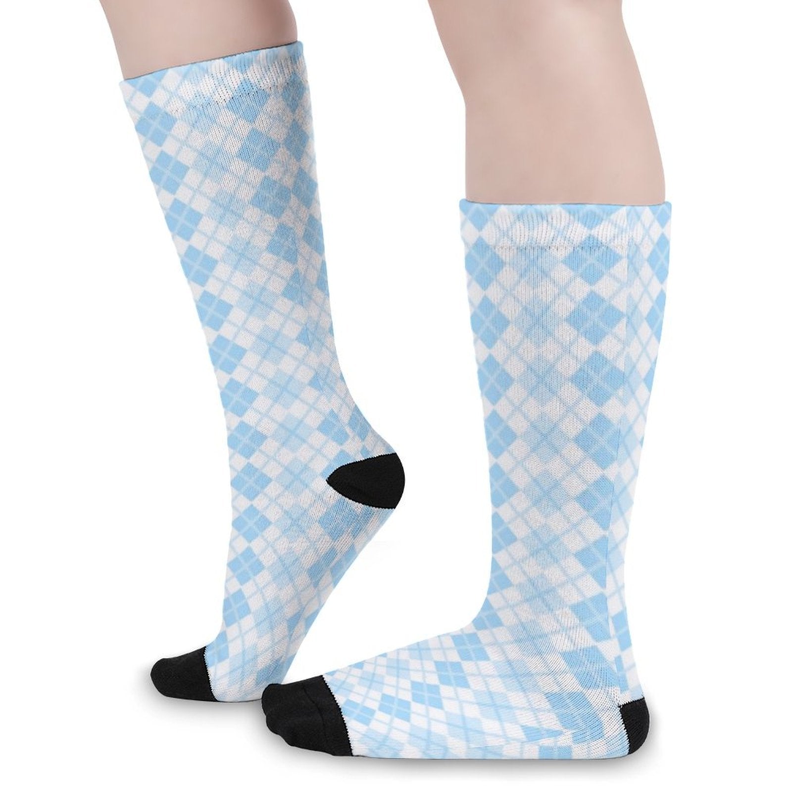 Argyle bule grid Prined socks Gifts for Men Women
