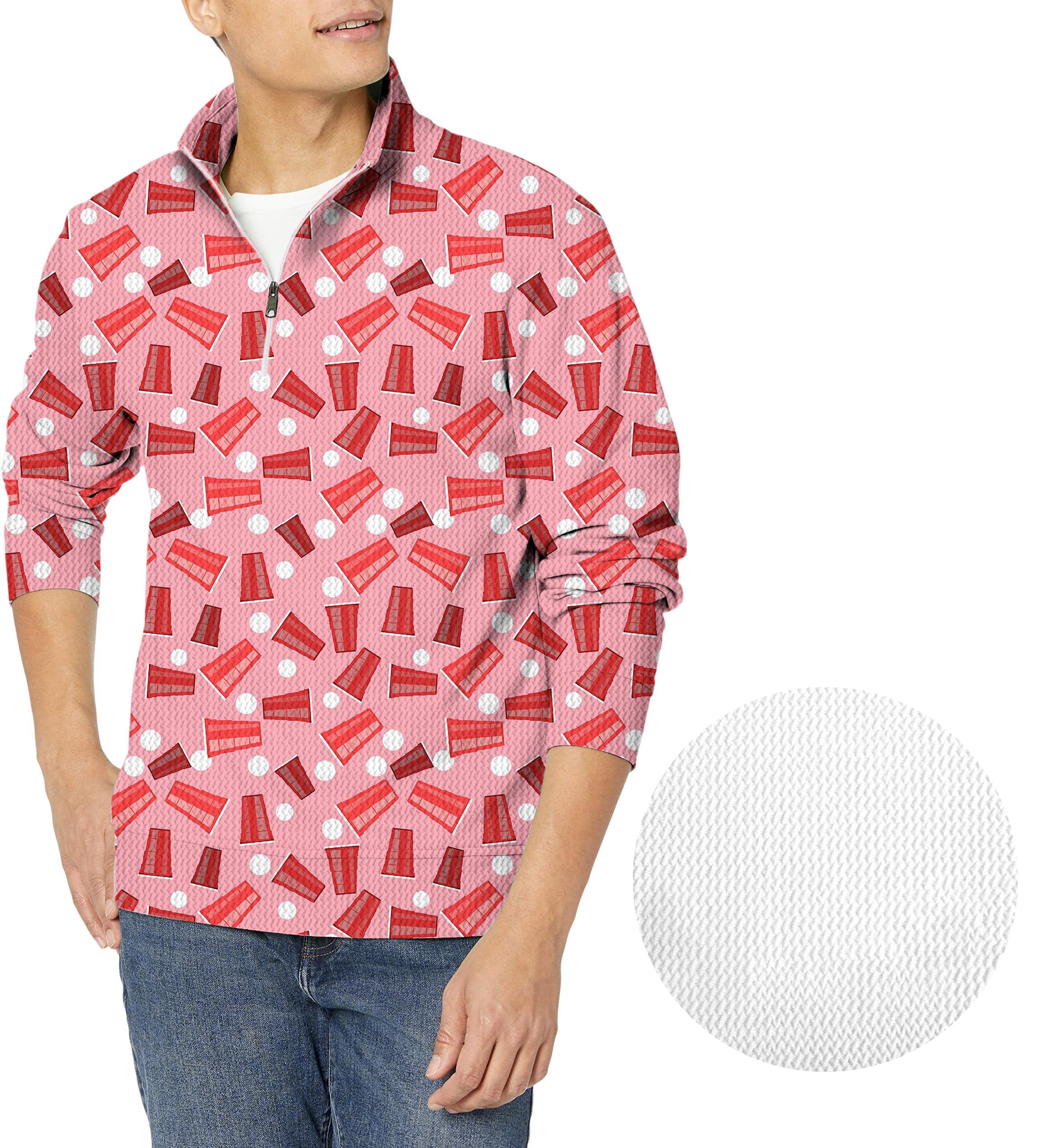 Drinkers Cup-Men's Golf Waffle Zipper Pullover