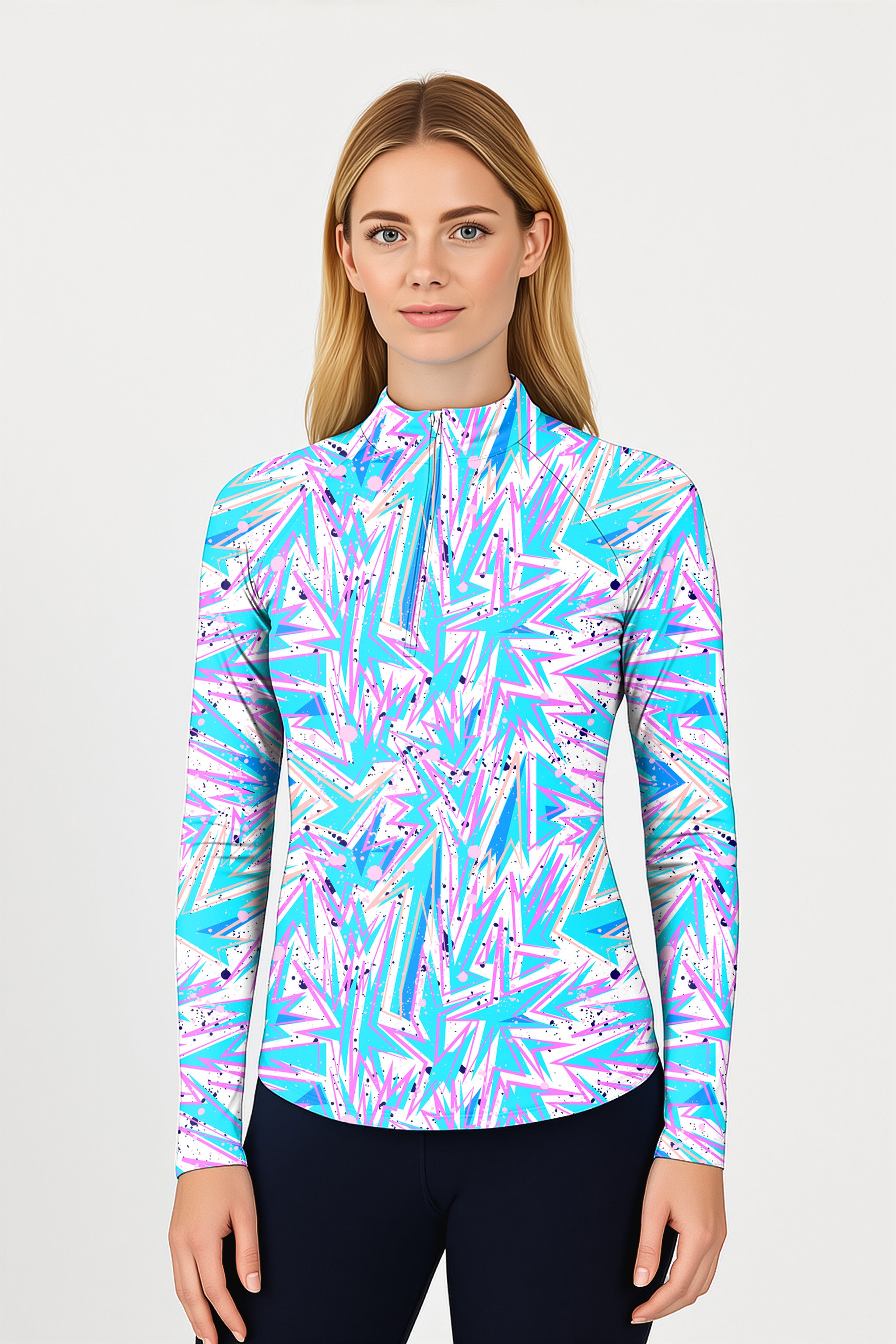 Kapow Women's Golf Active 3/4 Zipper Top Long Sleeves