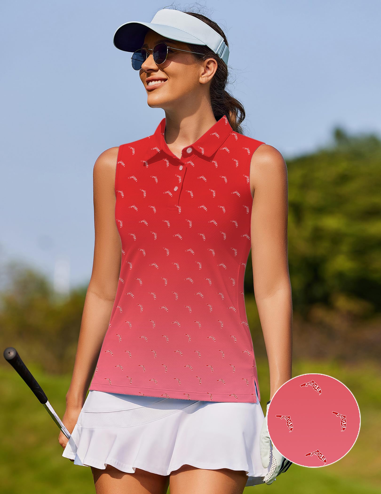 Red Florida Women's golf Sleeveless shirt