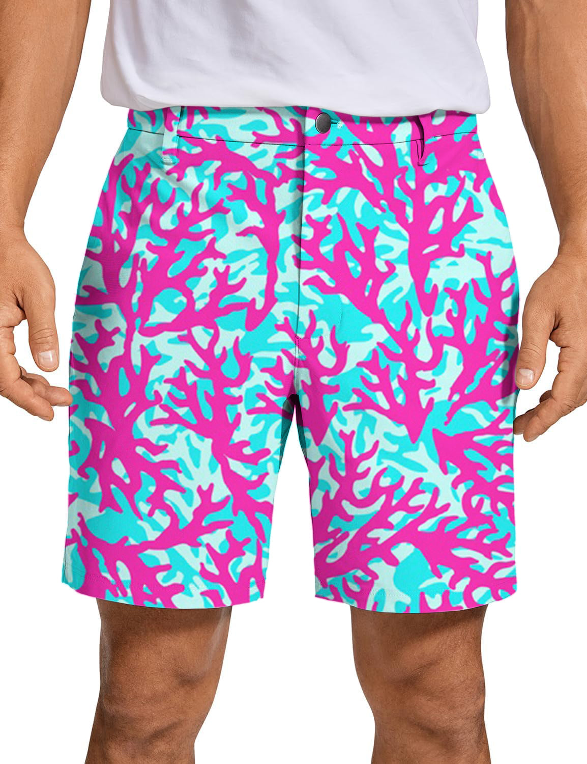 Men Coral Reef Golf Shorts