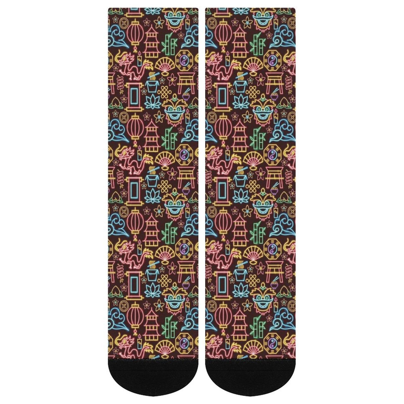 Neon Chinese New Year Prined socks Gifts for Men Women