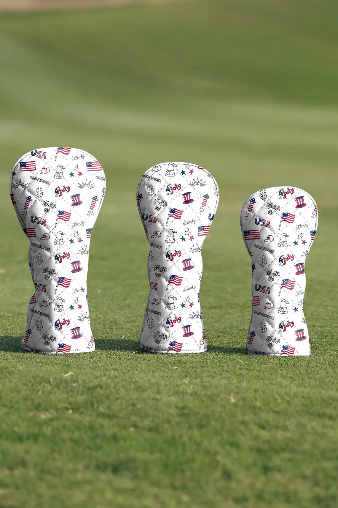 American flag Quilting Golf Cover Set Digital Printing Sewing The Perfect Gift For Your Favorite Team 4 Pcs Set