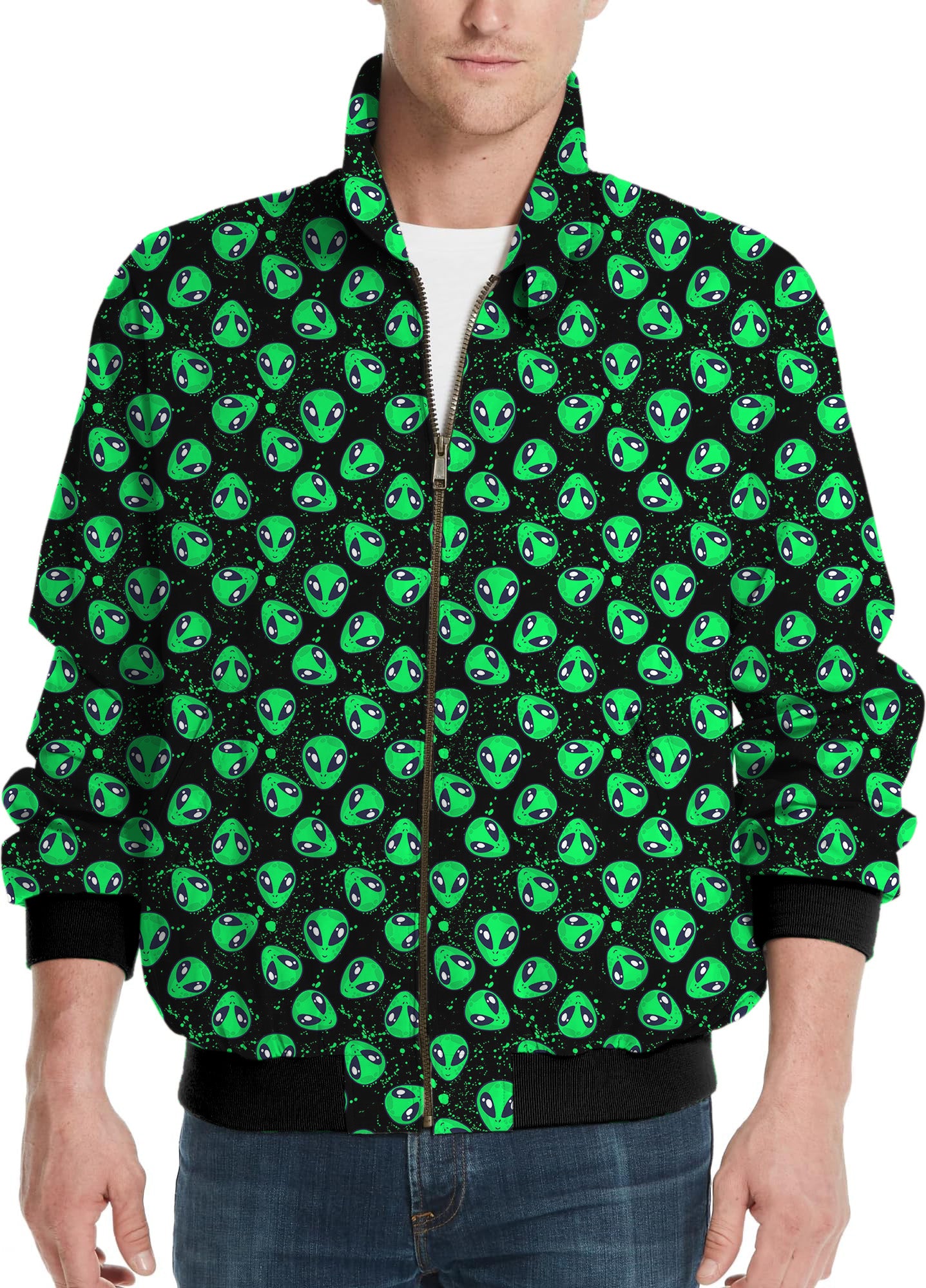 Alien Invasion-Men's Golf Windbreaker Light Jacket