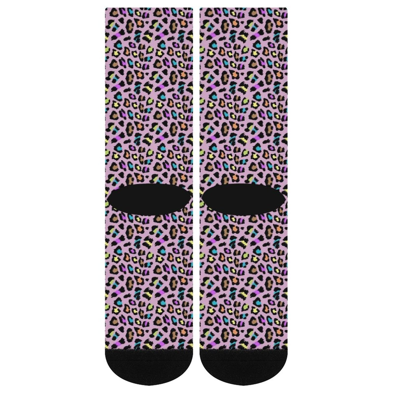 Leopards of color Prined socks Gifts for Men Women