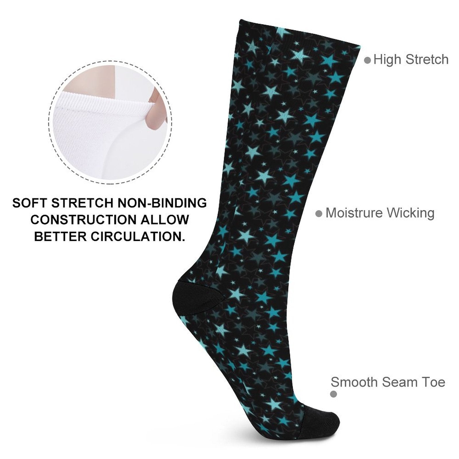 neon star Prined socks Gifts for Men Women