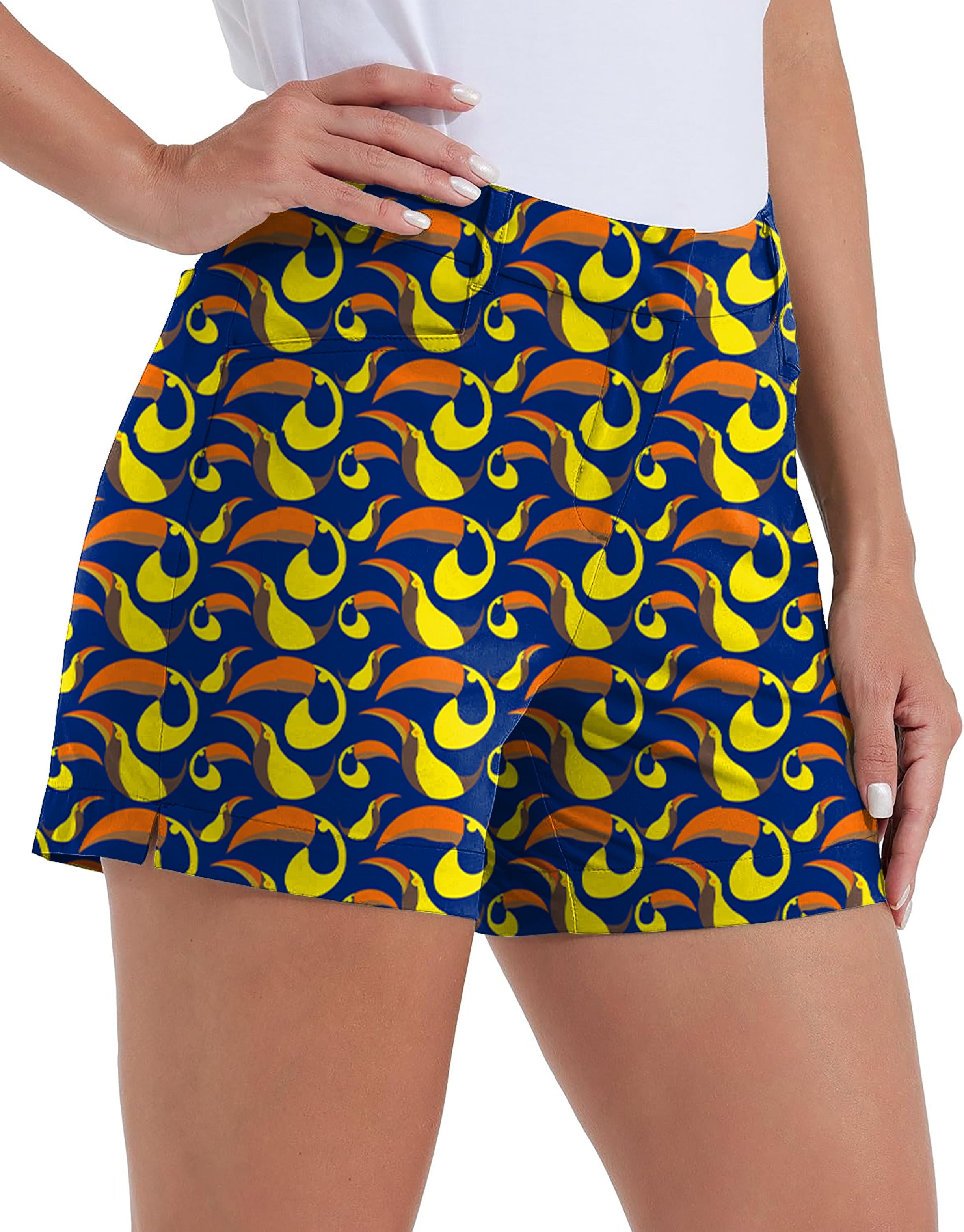 Women's quick-drying golf shorts with toucan Own Logo, waterproof and casual with pockets