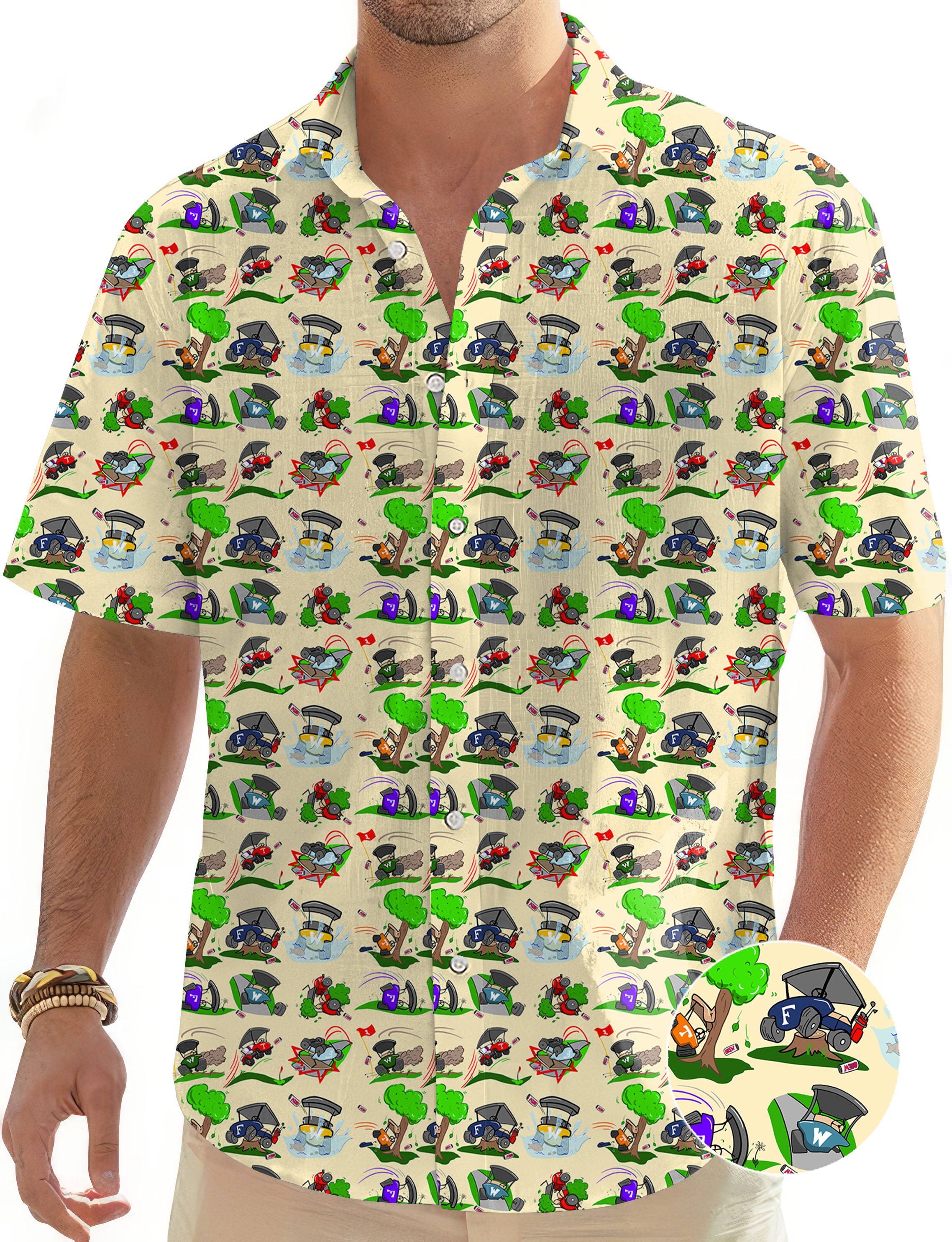 Don’t Drink & Drive Designer style Men's Golf Hawaiian Shirts Button Down Shirt