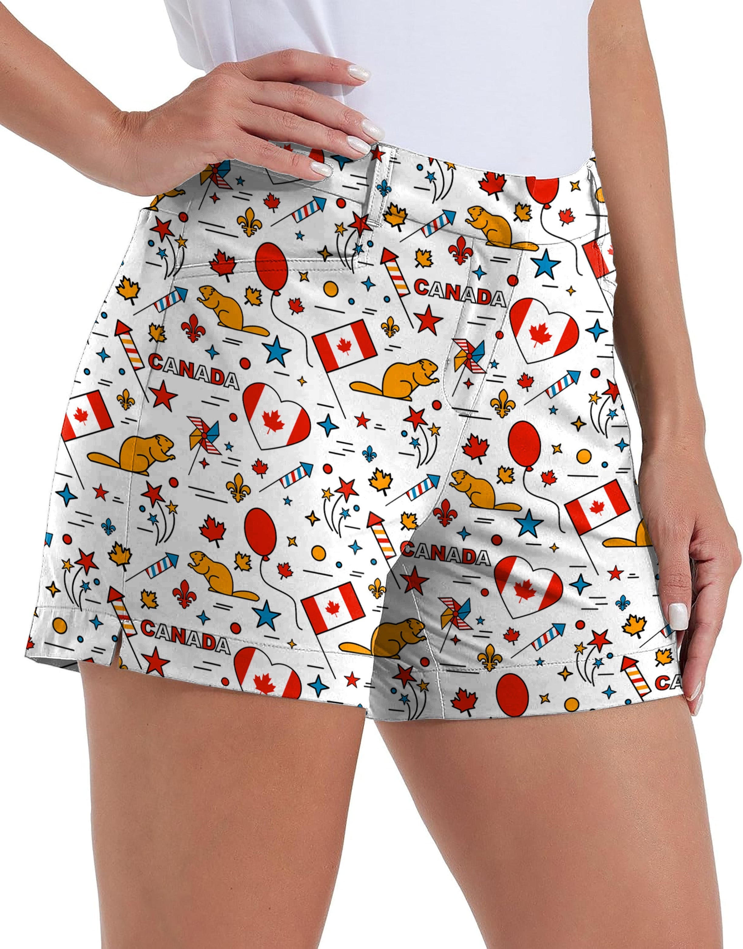 Women's Canadian Balloon Squirrel golf shorts with pockets, quick-drying, waterproof, and casual outdoor wear