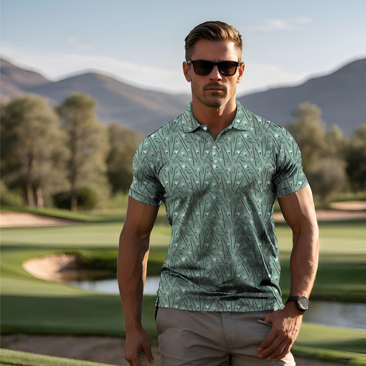 Clubs and Balls Men's golf polo