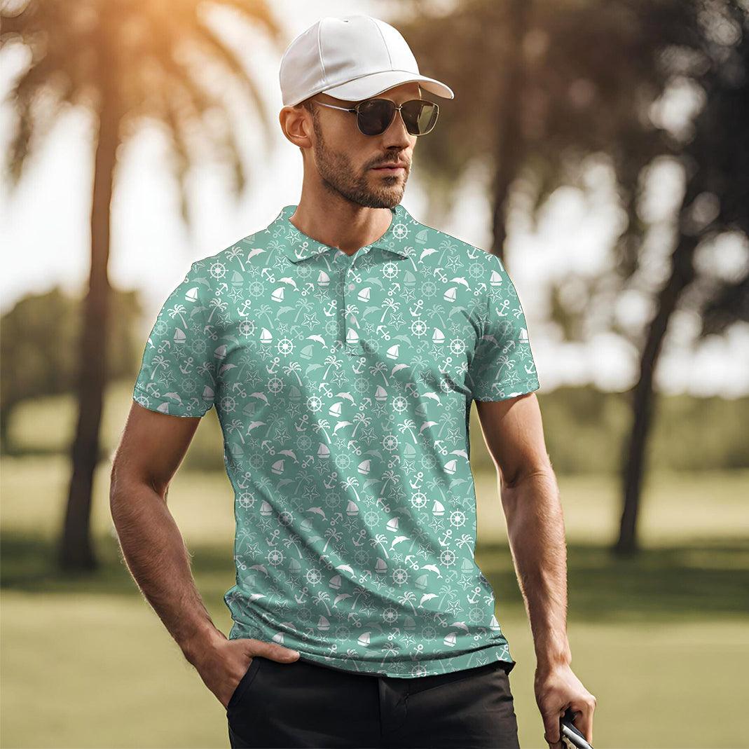 Men's ship's anchor golf polo